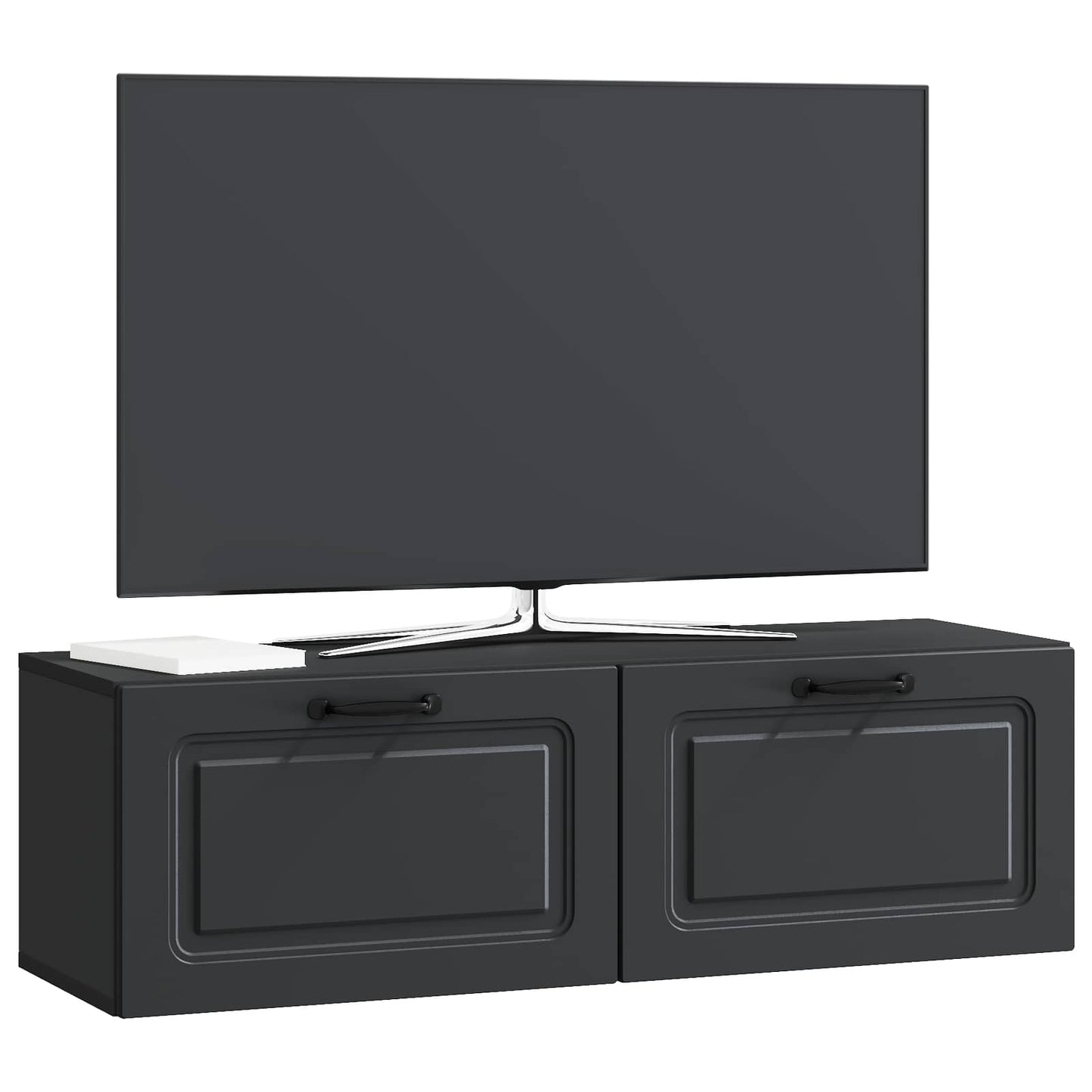 Væghængt TV-skab Sort 98 x 31 x 30 cm Konstrueret træ