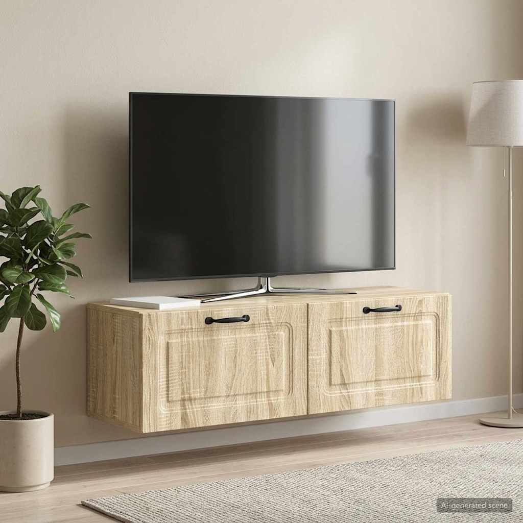 Væghængt TV-skab Sonoma-eg 98 x 31 x 30 cm Konstrueret træ