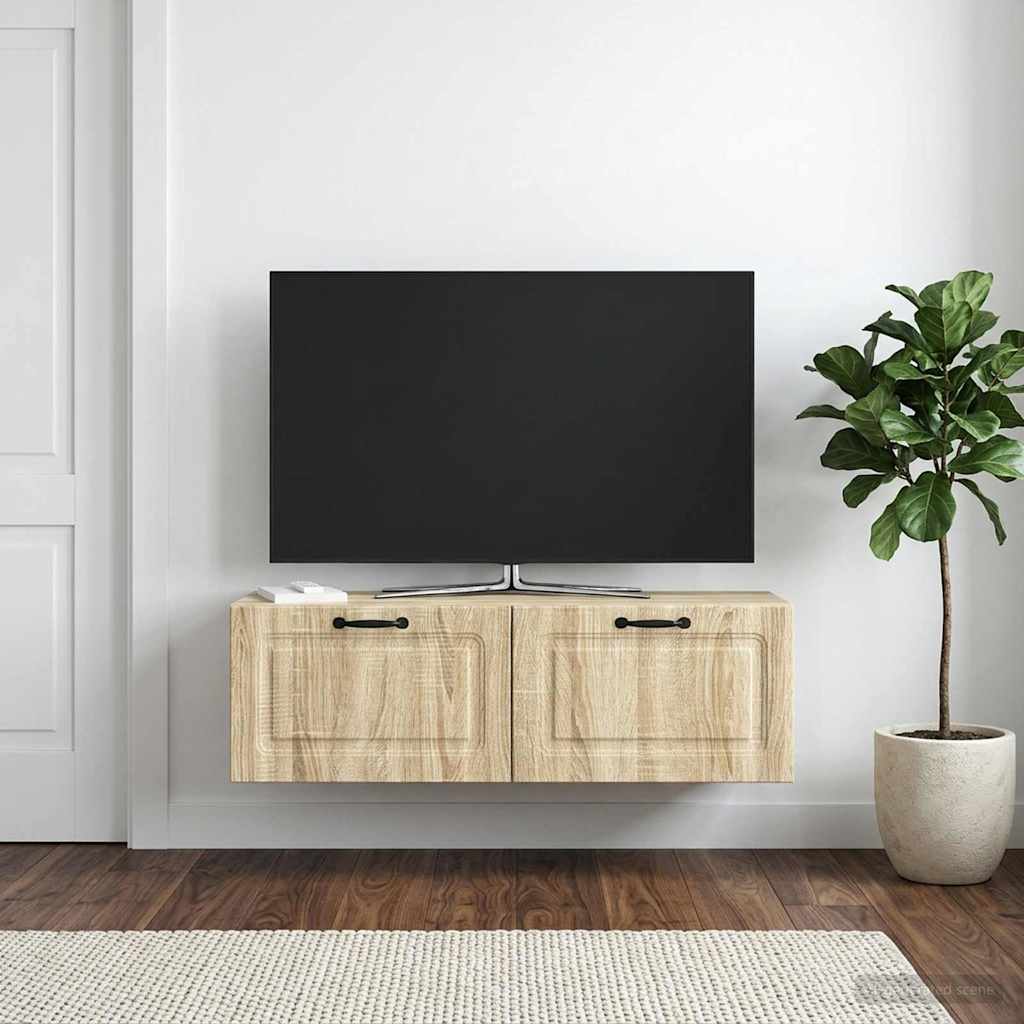 Væghængt TV-skab Sonoma-eg 98 x 31 x 30 cm Konstrueret træ