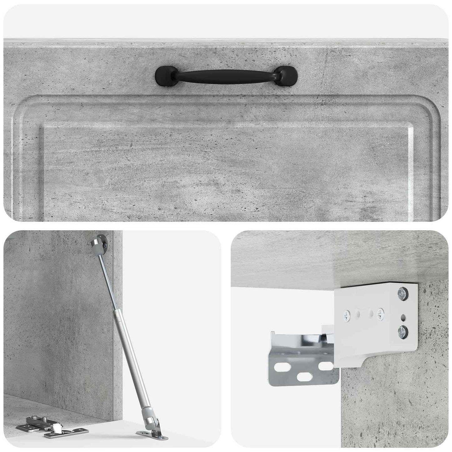 Væghængt TV-skab Betongrå 98 x 31 x 30 cm Konstrueret træ