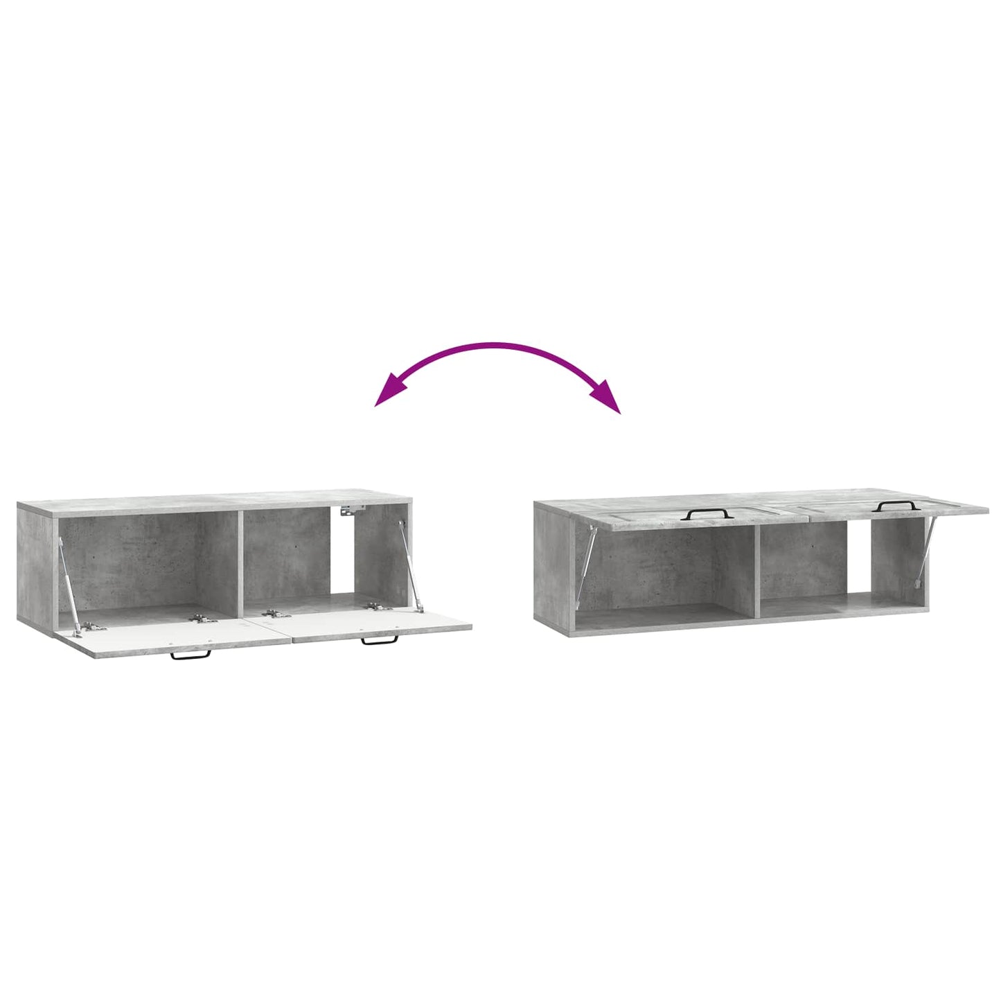 Væghængt TV-skab Betongrå 98 x 31 x 30 cm Konstrueret træ