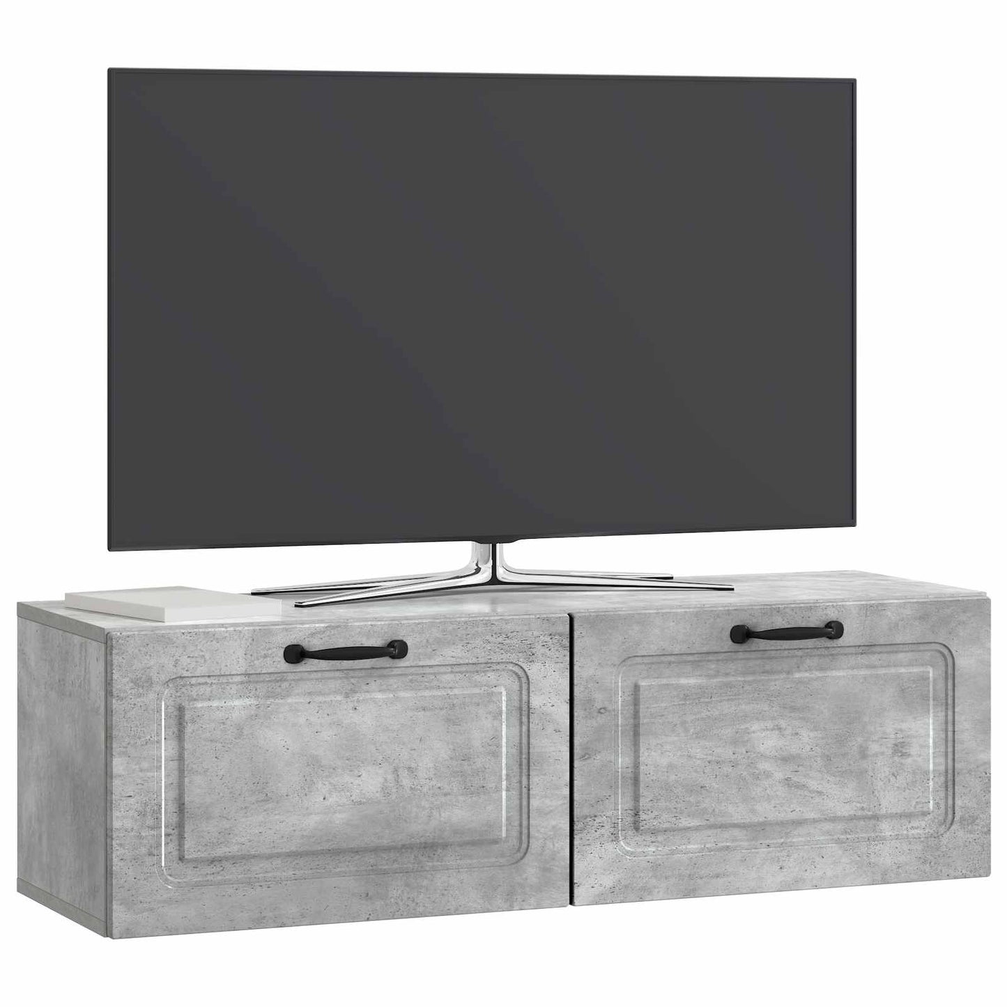 Væghængt TV-skab Betongrå 98 x 31 x 30 cm Konstrueret træ