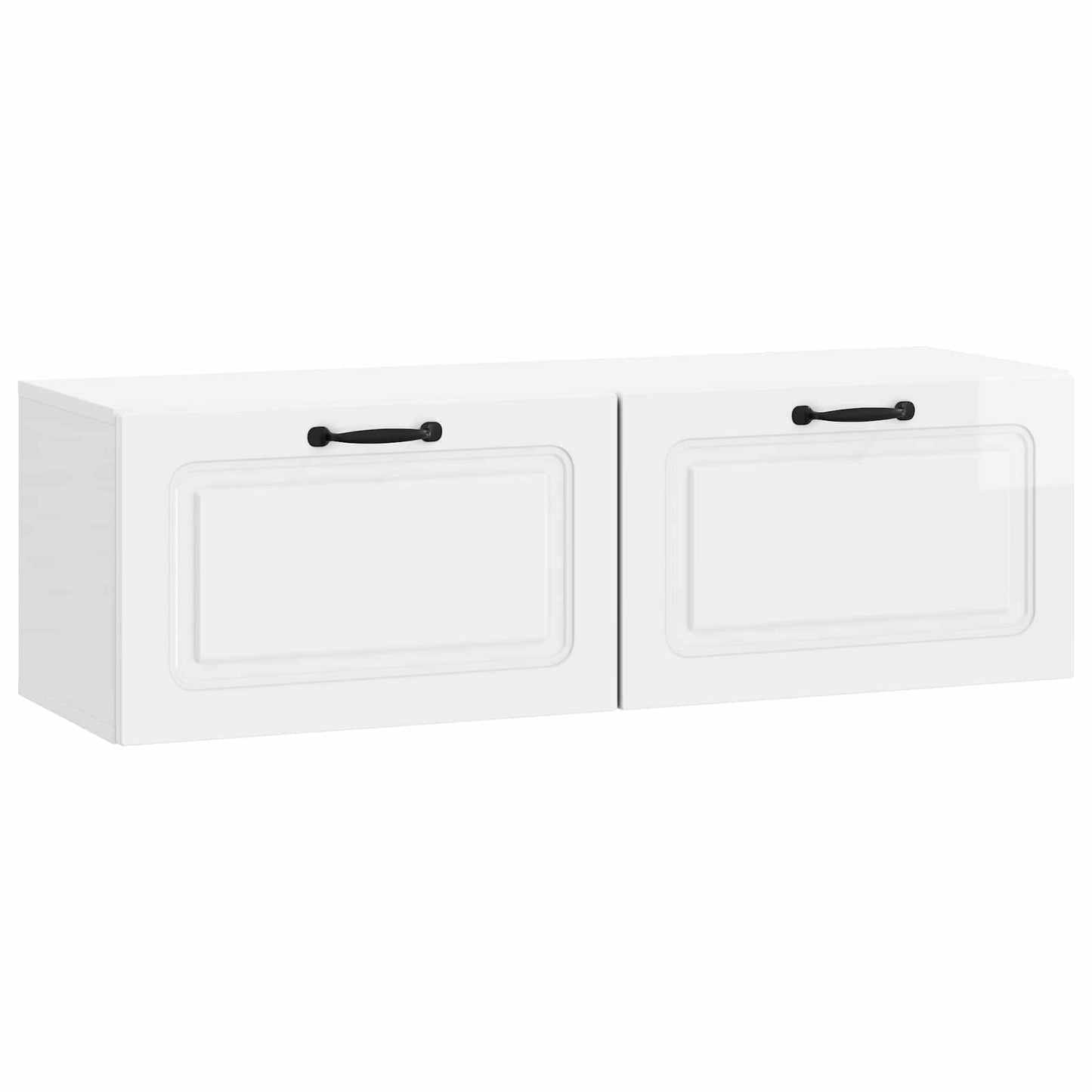 Væghængt TV-skab Hvid højglans 98 x 31 x 30 cm Konstrueret træ