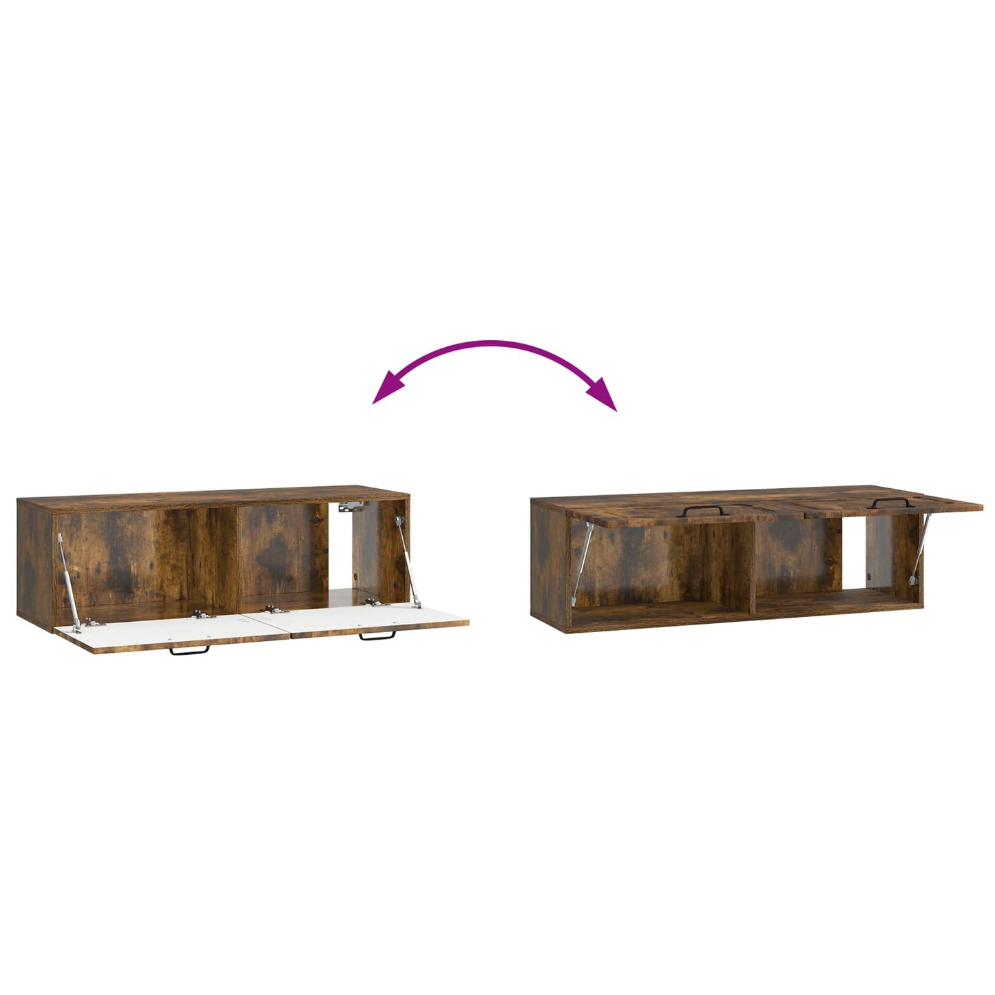 Væghængt TV-skab Røget eg 98 x 31 x 30 cm Konstrueret træ
