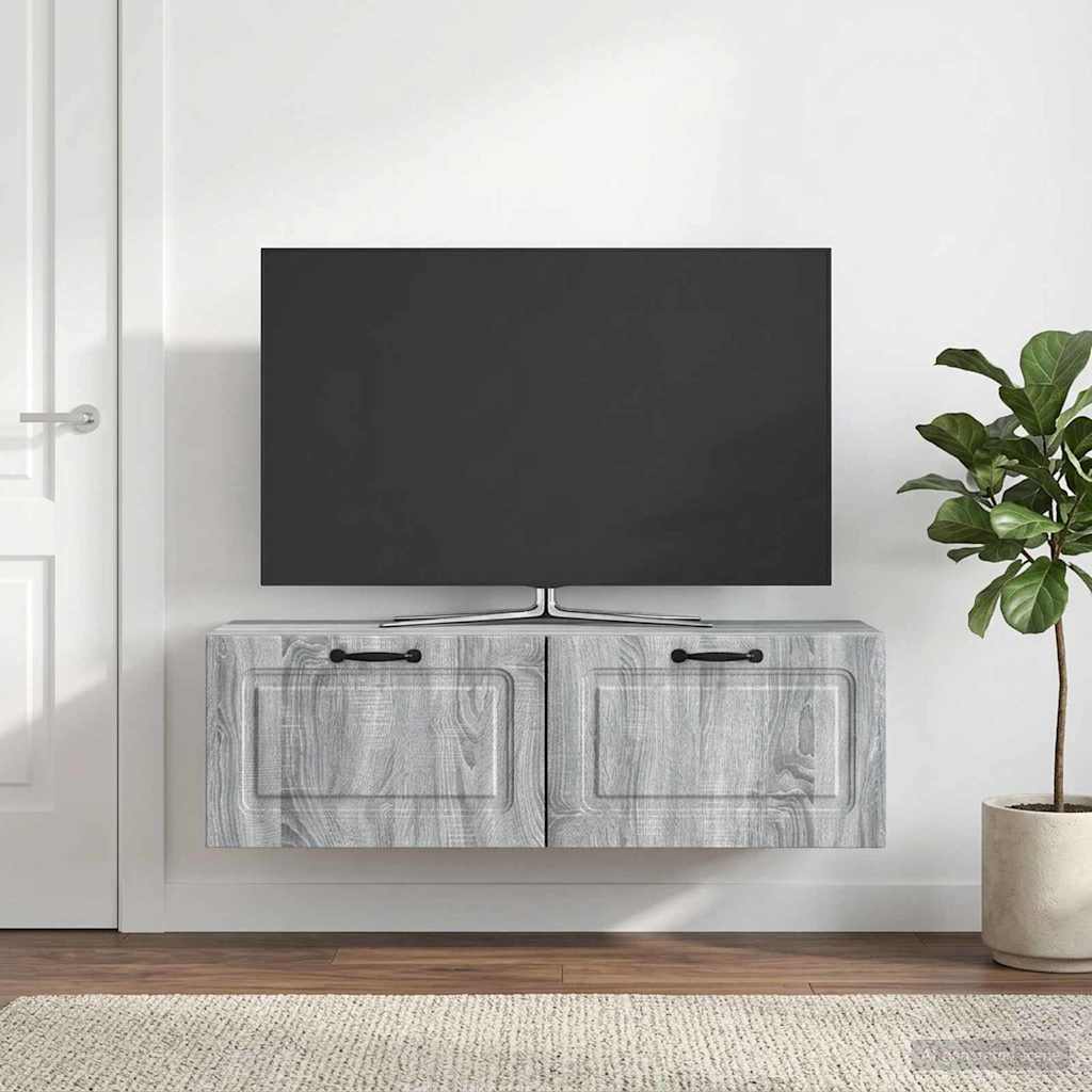 Væghængt TV-skab Grå sonoma-eg 98 x 31 x 30 cm Konstrueret træ