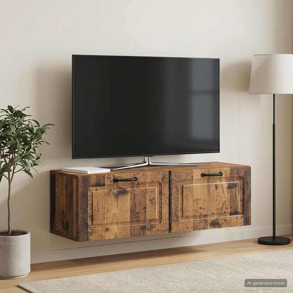 Væghængt TV-skab Gammelt træ 98 x 31 x 30 cm Konstrueret træ