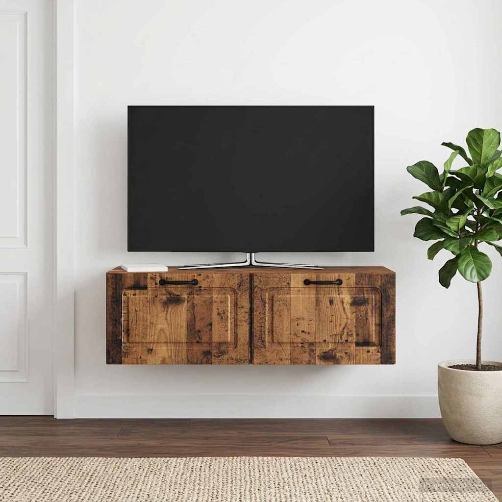 Væghængt TV-skab Gammelt træ 98 x 31 x 30 cm Konstrueret træ