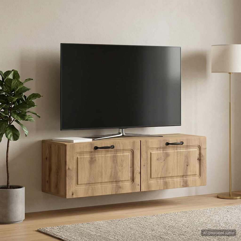 Væghængt TV-skab 98 x 31 x 30 cm Artisan-eg Konstrueret træ