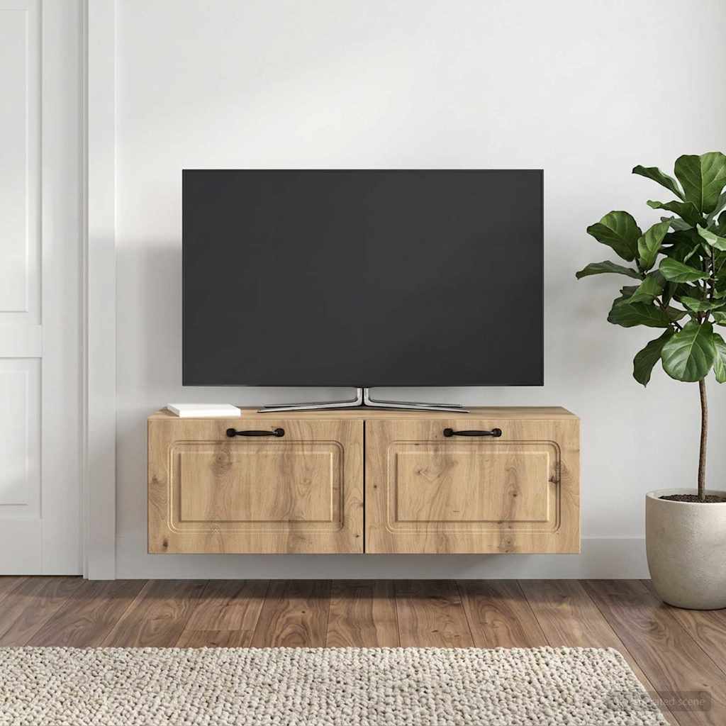 Væghængt TV-skab 98 x 31 x 30 cm Artisan-eg Konstrueret træ