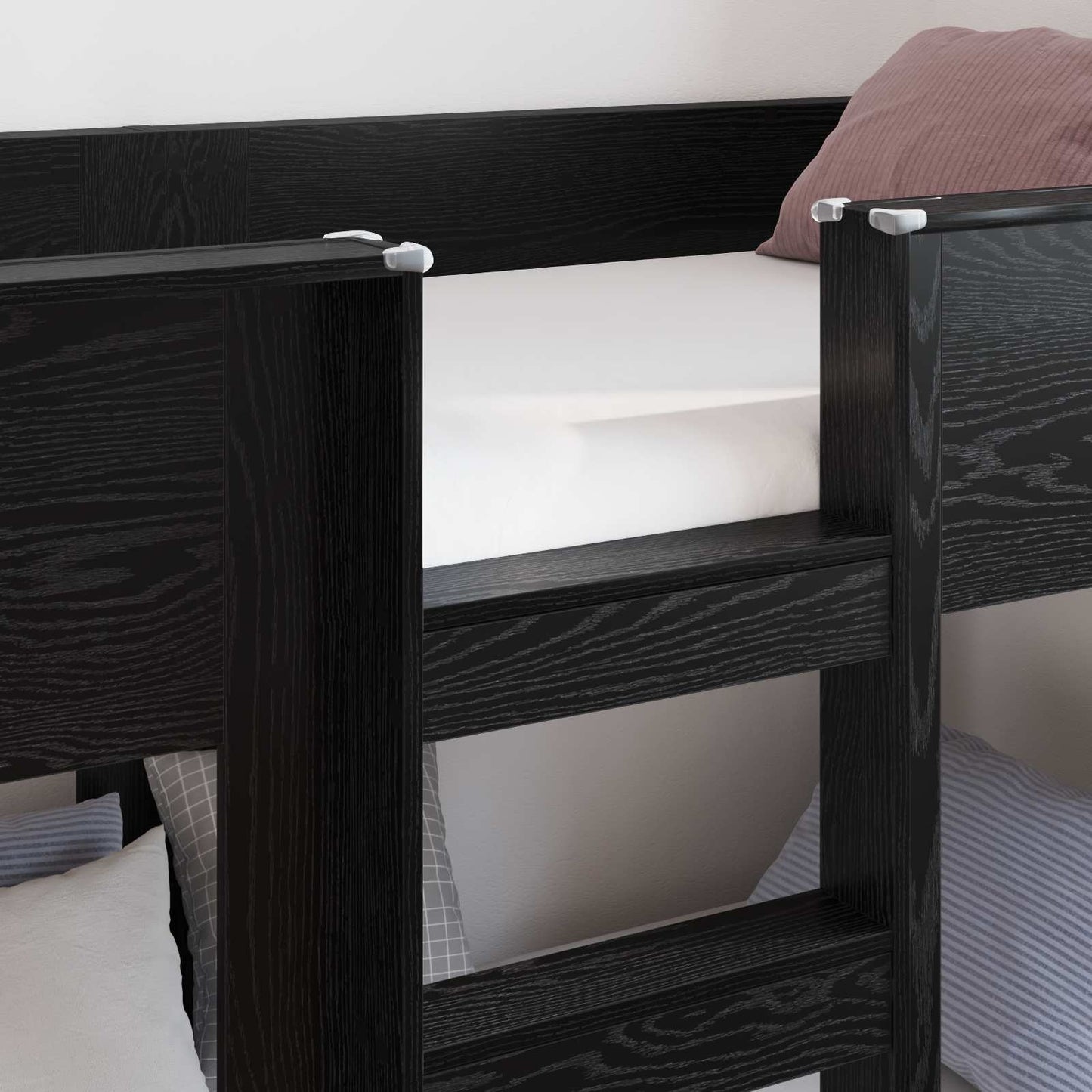 Køjeseng til Børn Sort eg 75 x 190 cm Konstrueret træ