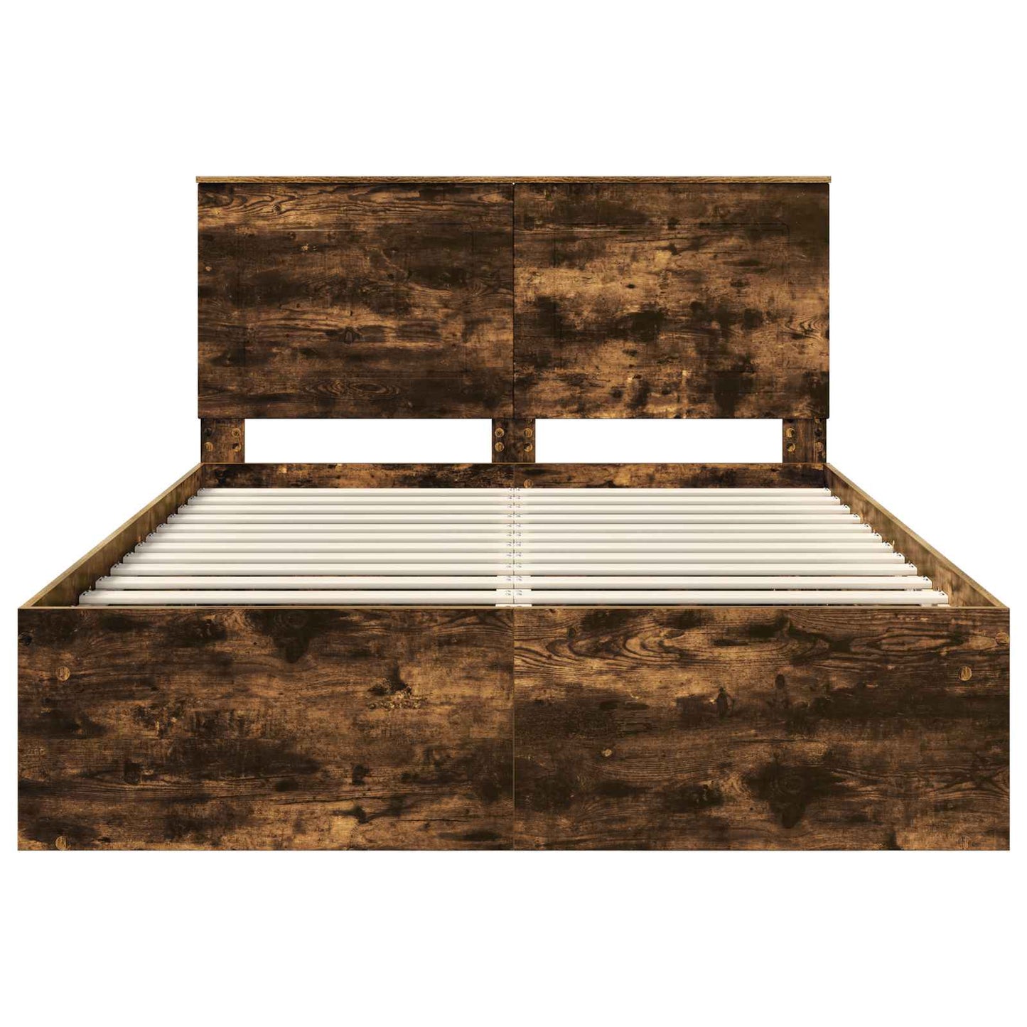 Sengestel med skuffe Røget eg 150 x 200 cm Massiv fyrretræ