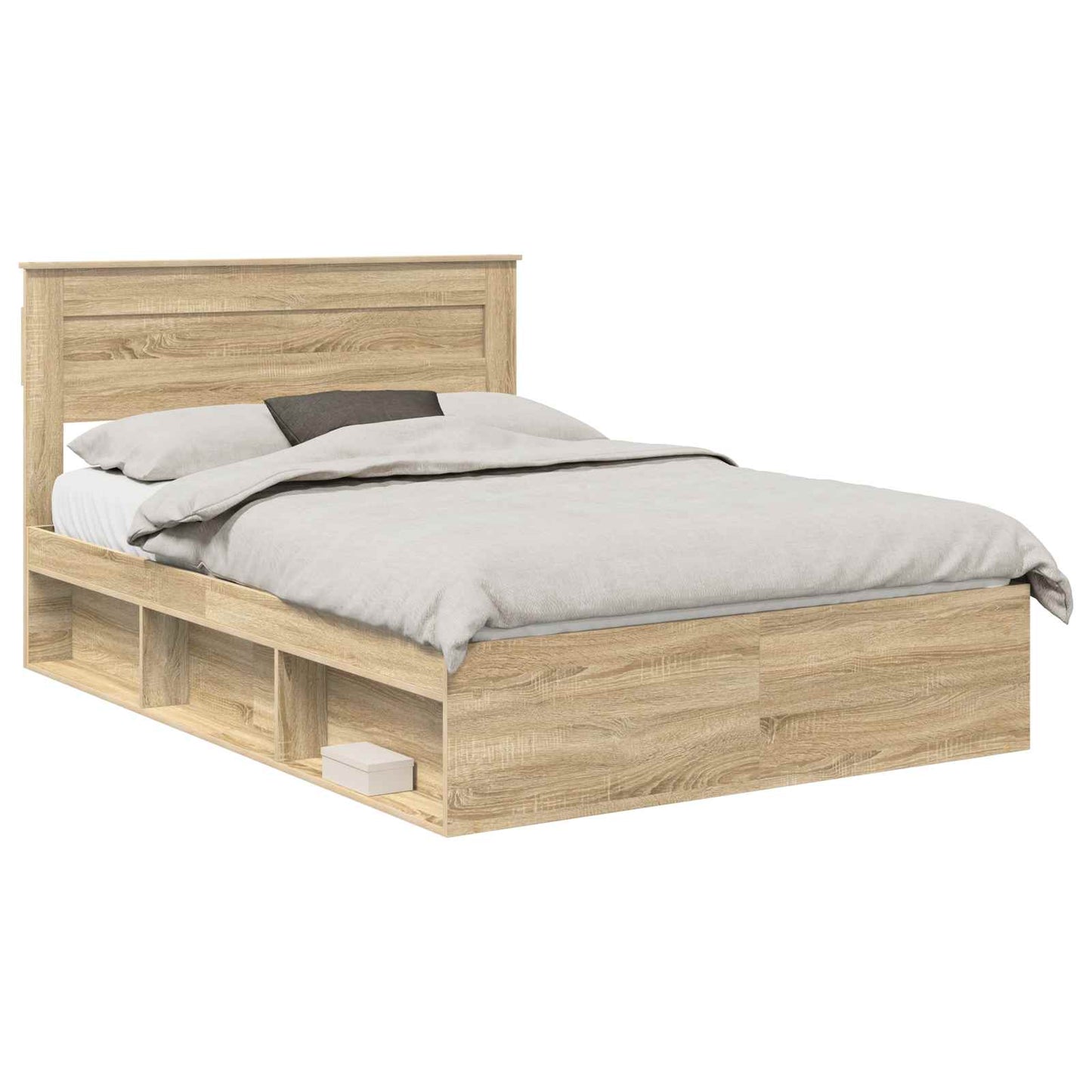 Sengestel Ensfarvet Sonoma eg 150 x 200 cm Massiv fyrretræ