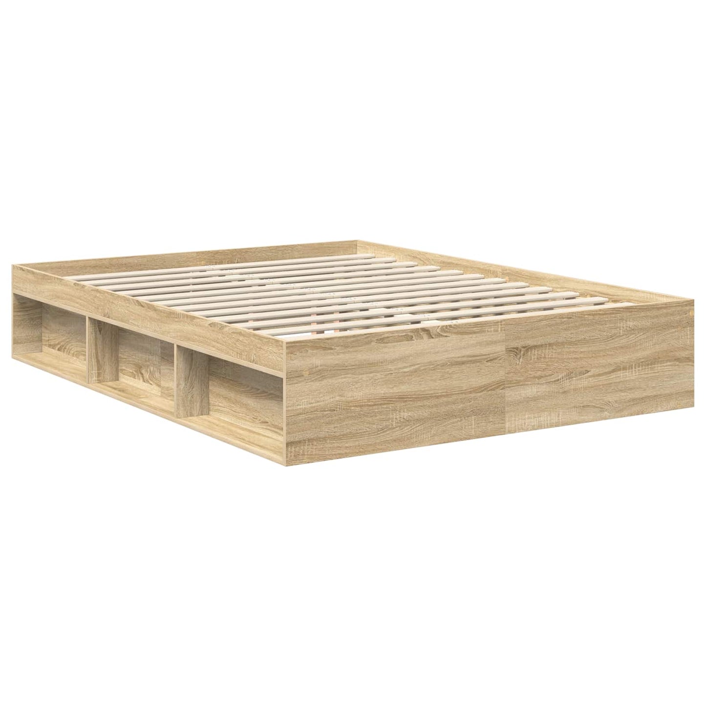 Sengestel Ensfarvet Sonoma eg 150 x 200 cm Massiv fyrretræ