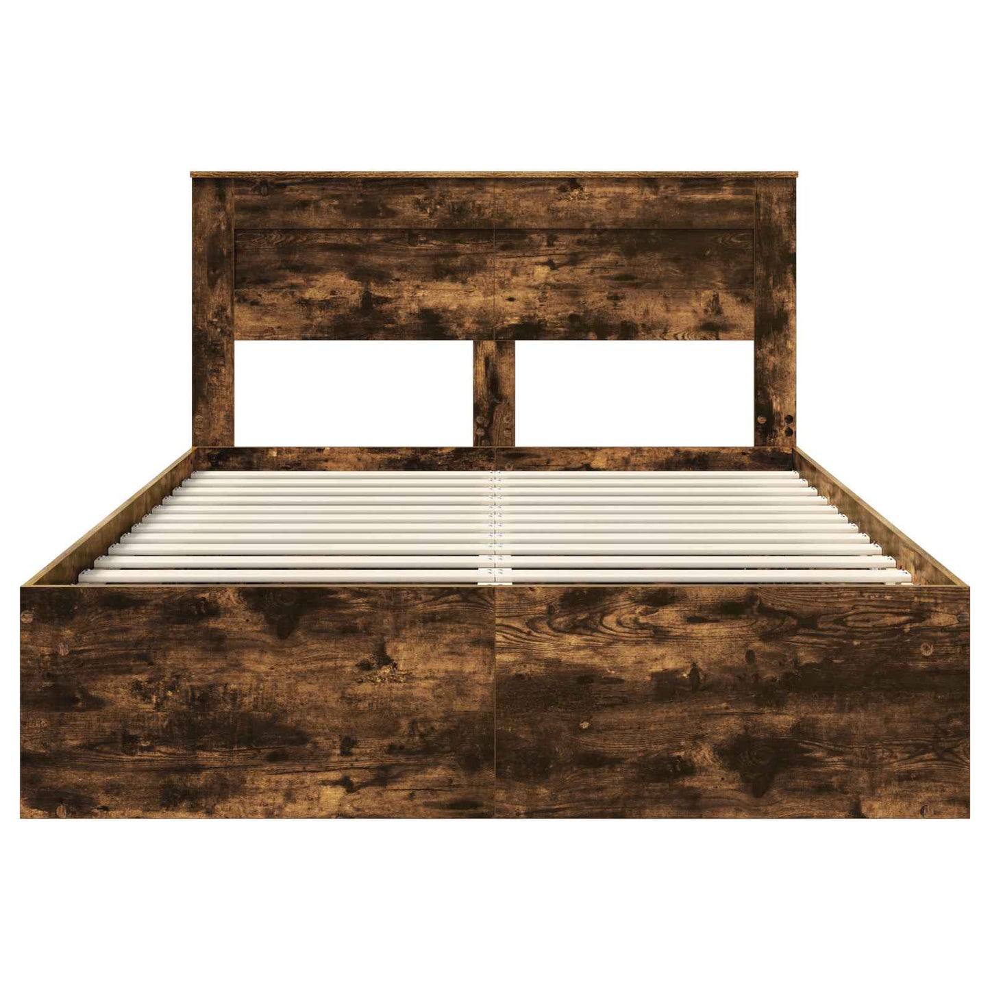 Sengestel Ensfarvet Røget eg 150 x 200 cm Massiv fyrretræ