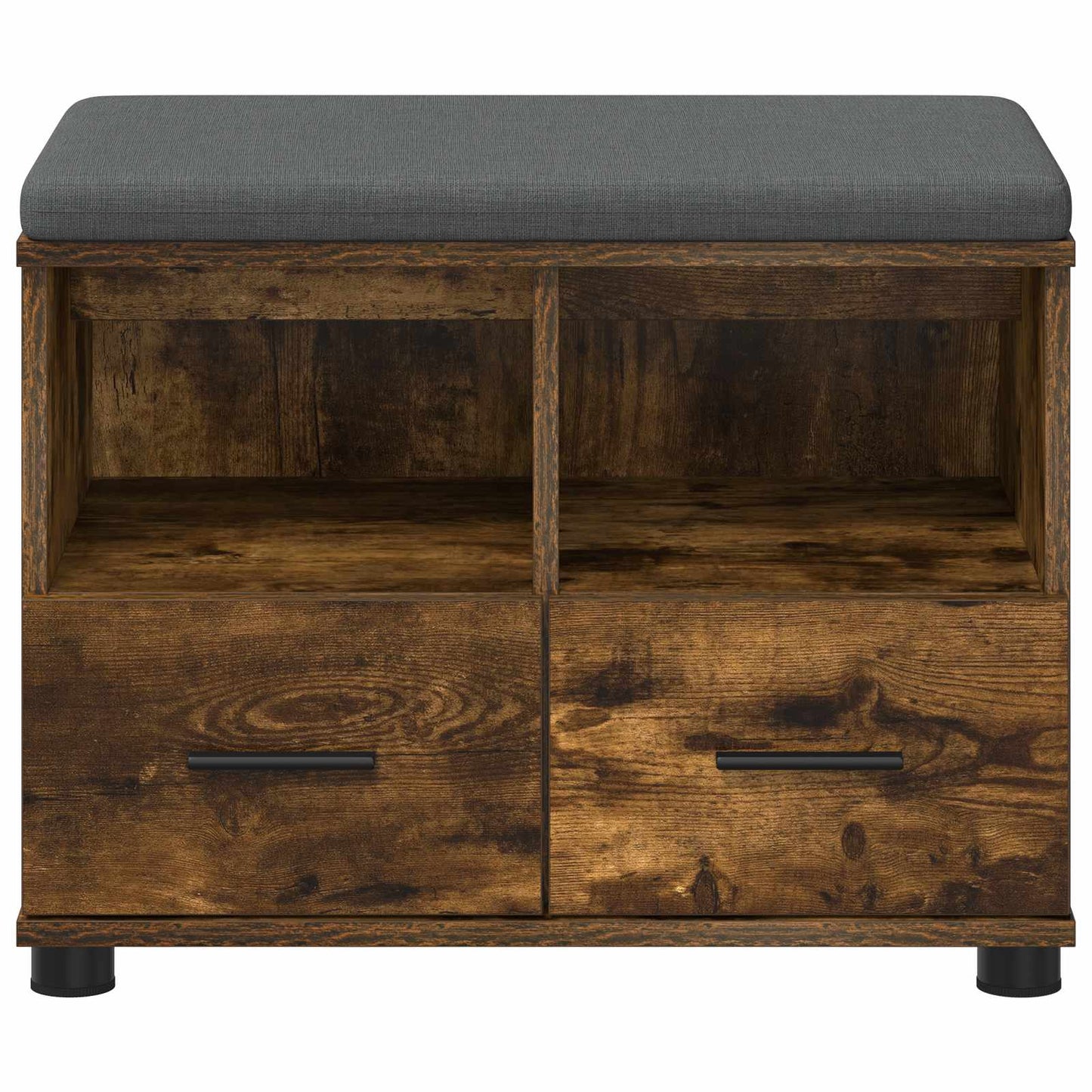 Hallbænk med pude Røget Eg 60 x 38 x 46 cm Kunstigt træ og stof