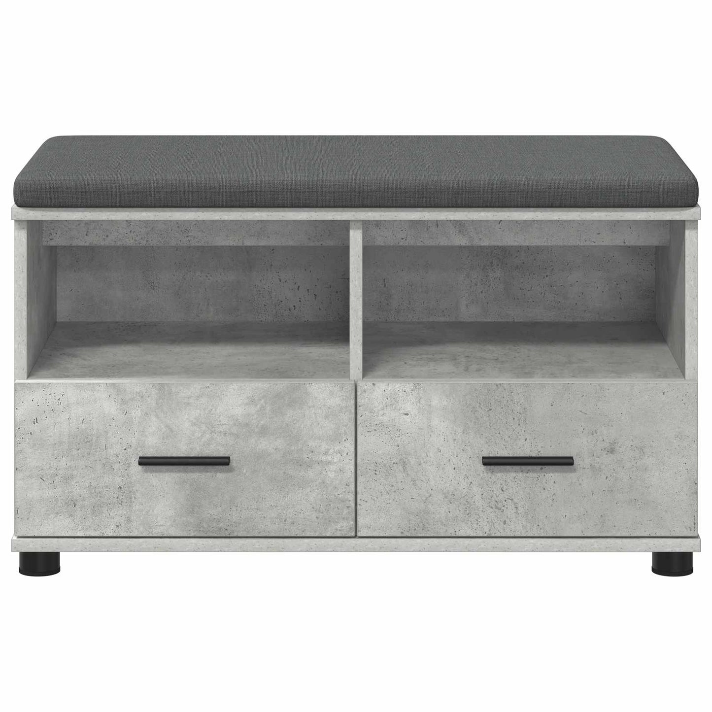 Hallbænk med pude BetonGrå 80 x 38 x 46 cm Kunstigt træ og stof