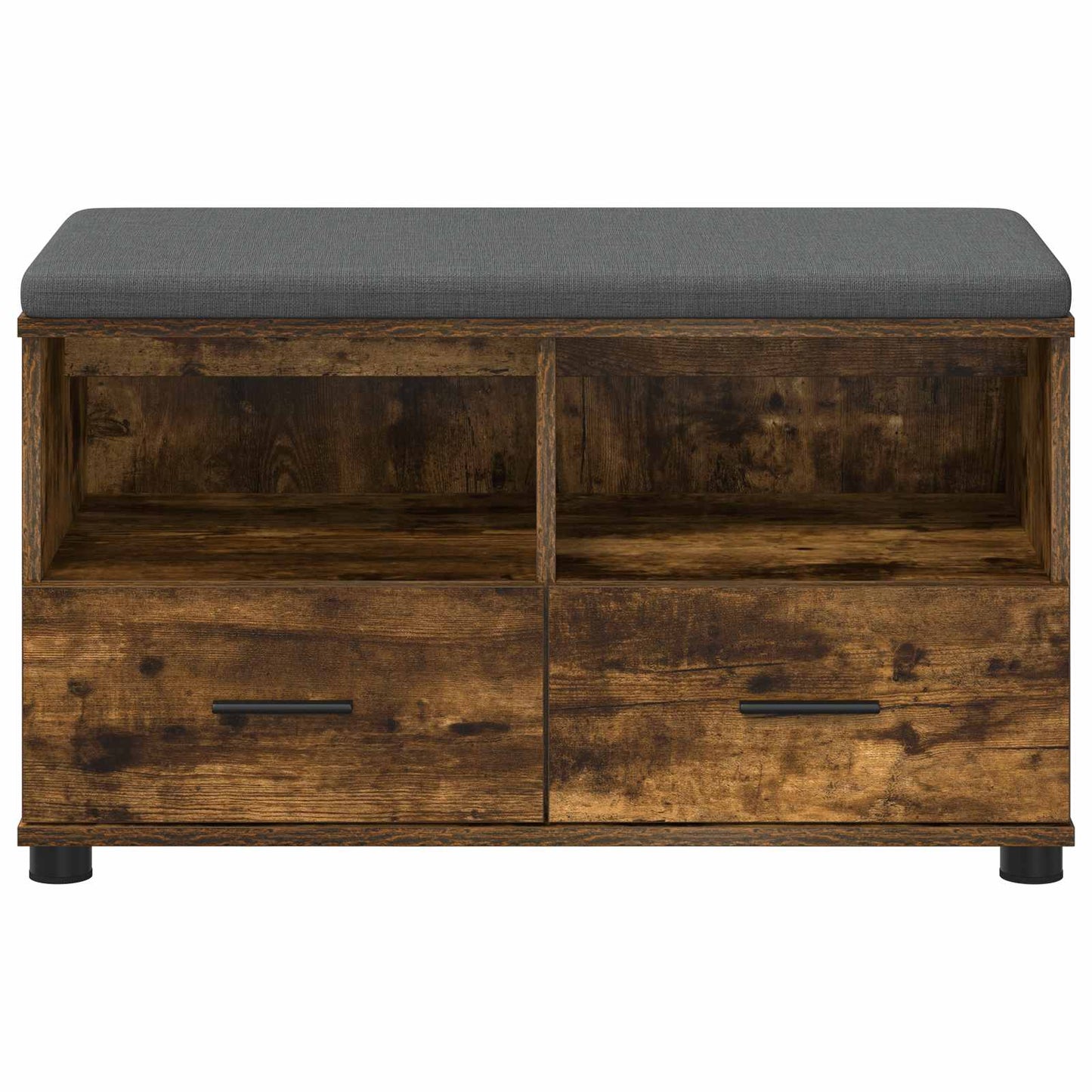 Hallbænk med pude Røget Eg 80 x 38 x 46 cm Kunstigt træ og stof
