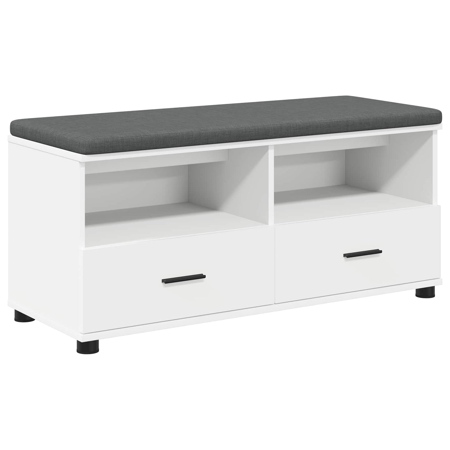 Hallbænk med pude Hvid 100 x 38 x 46 cm Kunstigt træ og stof