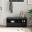 Hallbænk med pude Sort Eg 100 x 38 x 46 cm Kunstigt træ og stof
