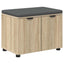 Hallbænk med dør Sonoma eg 60 x 38 x 46 cm Kunstigt træ og stof