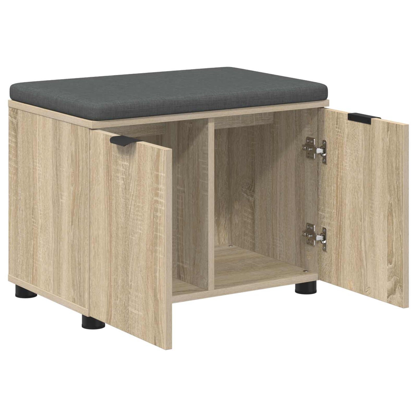 Hallbænk med dør Sonoma eg 60 x 38 x 46 cm Kunstigt træ og stof