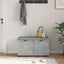 Hallbænk med pude BetonGrå 80 x 38 x 46 cm Kunstigt træ og stof