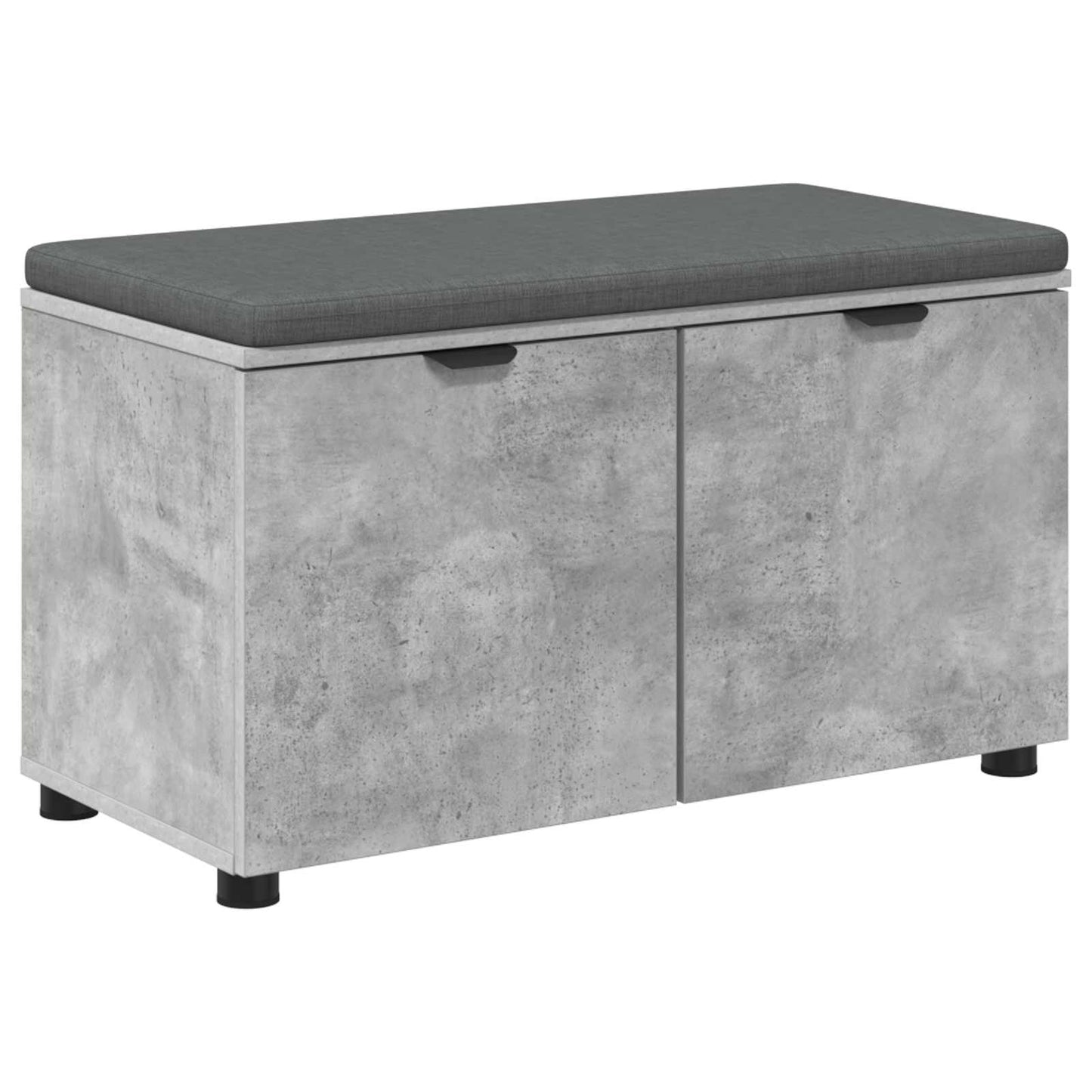 Hallbænk med pude BetonGrå 80 x 38 x 46 cm Kunstigt træ og stof