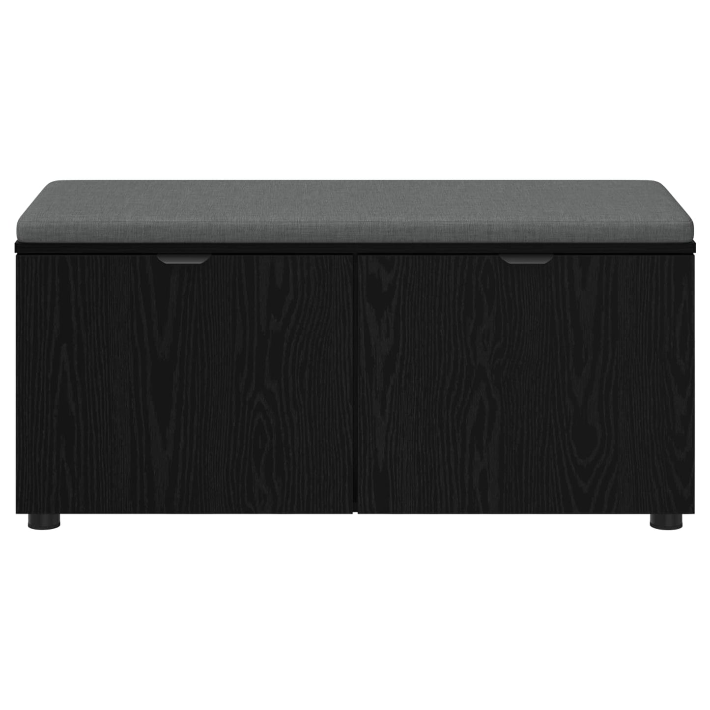 Hallbænk med pude Sort Eg 100 x 38 x 46 cm Kunstigt træ og stof