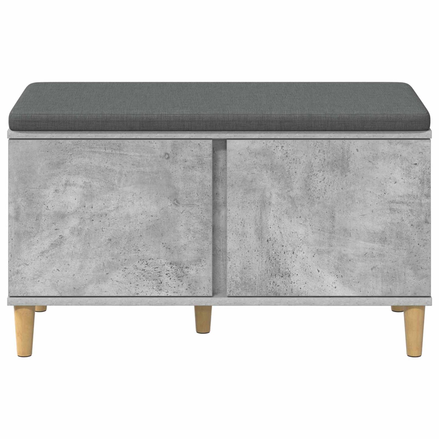 Hallbænk med pude BetonGrå 80 x 38 x 46 cm Kunstigt træ og stof