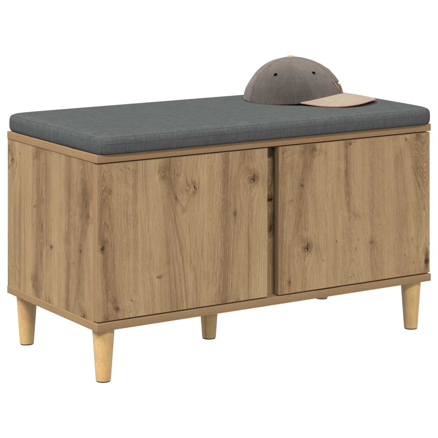Hallbænk Artisan Eg 80 x 38 x 46 cm Kunstigt træ og stof