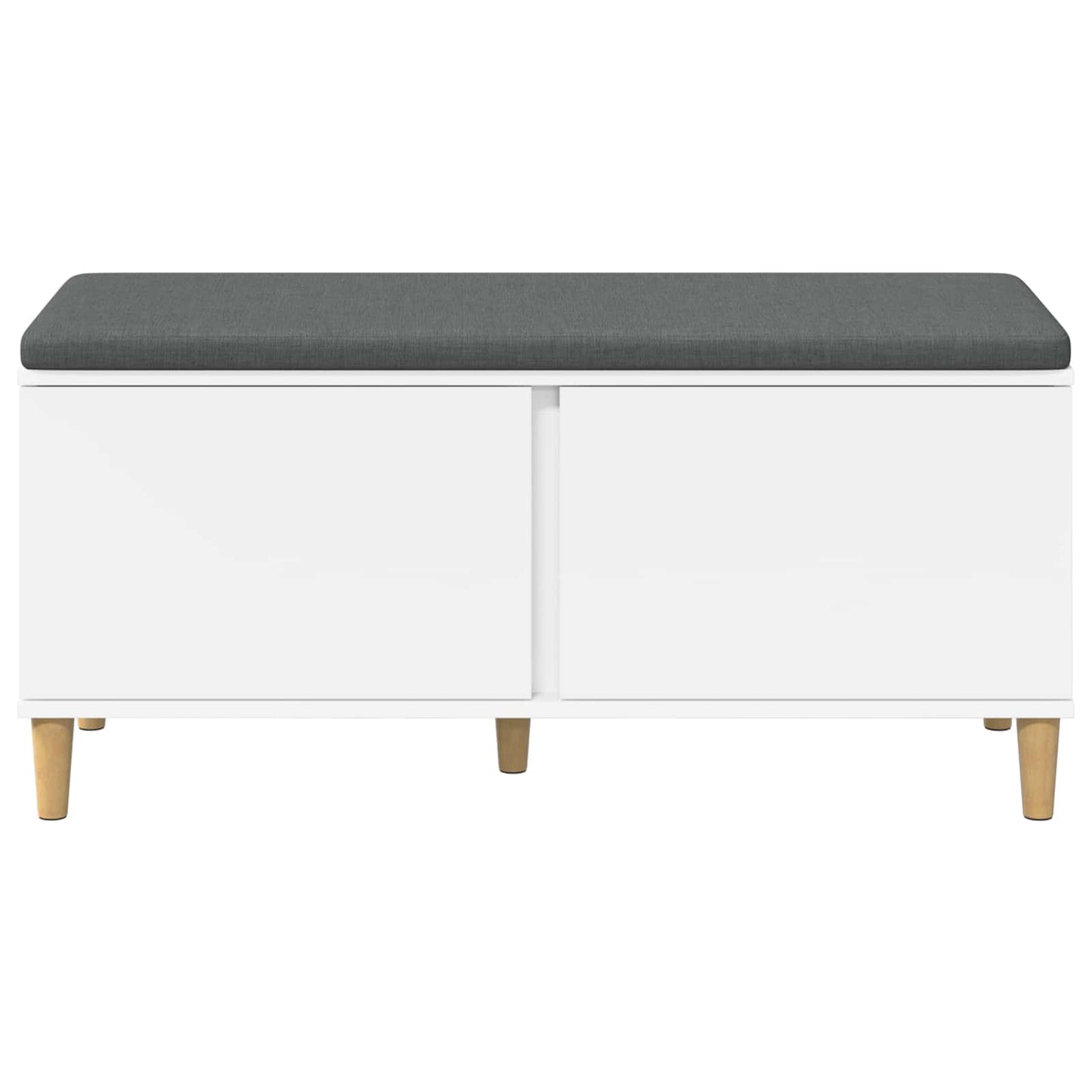 Hallbænk med pude Hvid 100 x 38 x 46 cm Kunstigt træ og stof