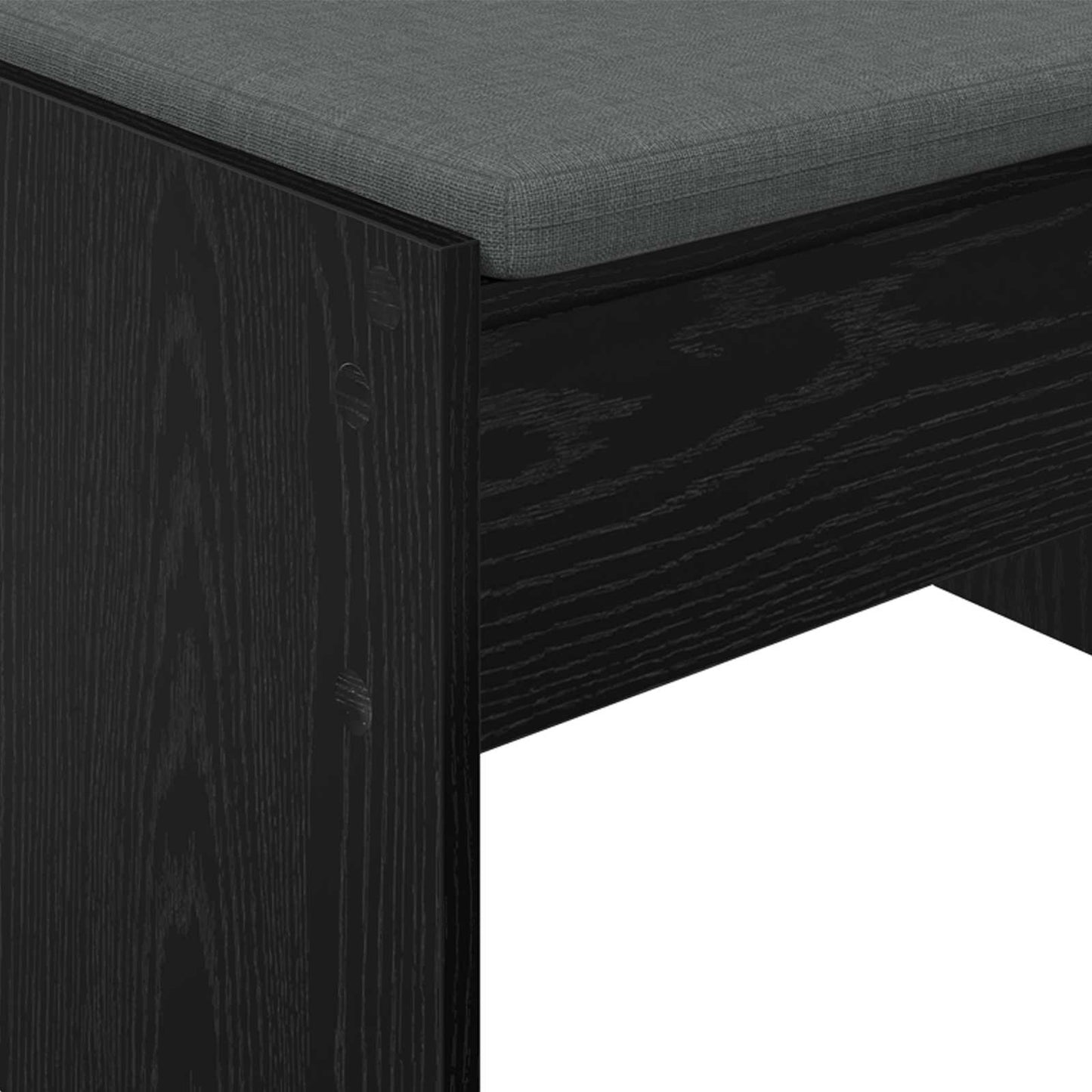 Hallbænk med pude Sort eg 63 x 38 x 40 cm