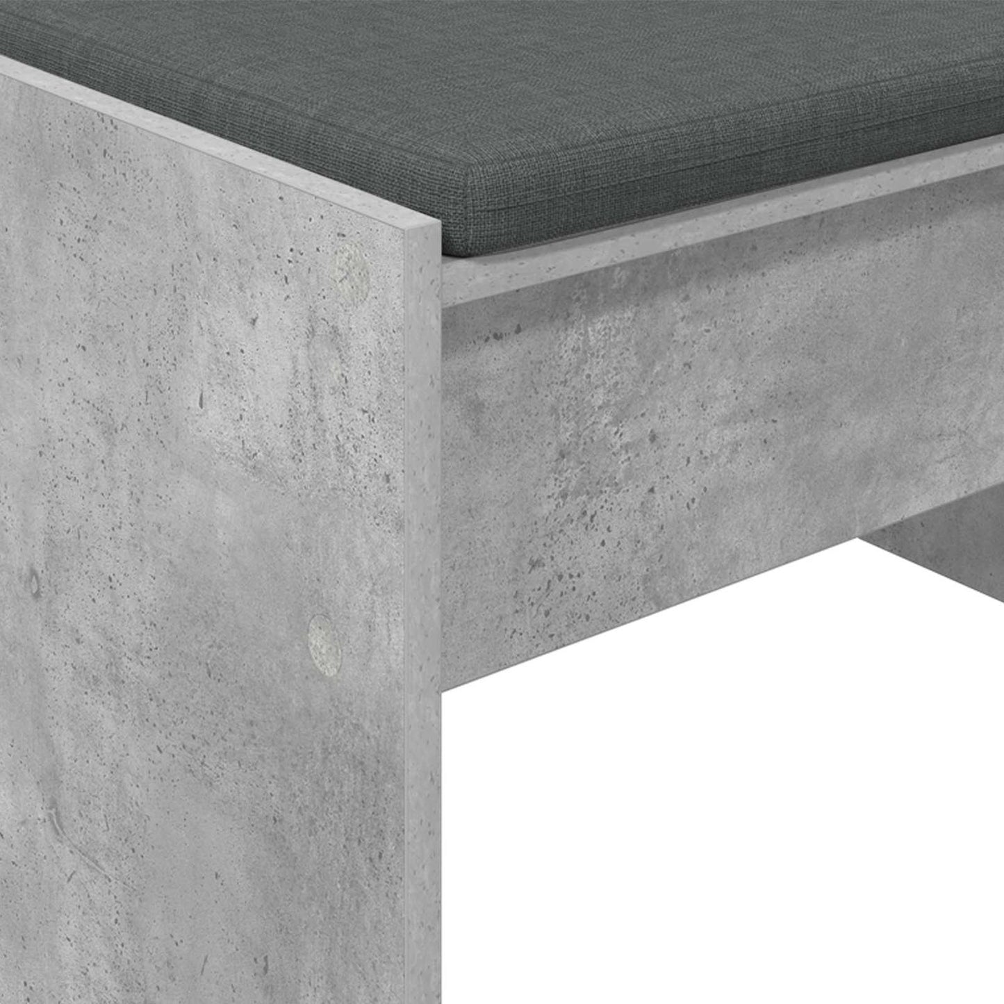 Hallbænk med pude Beton Grå 63 x 38 x 40 cm