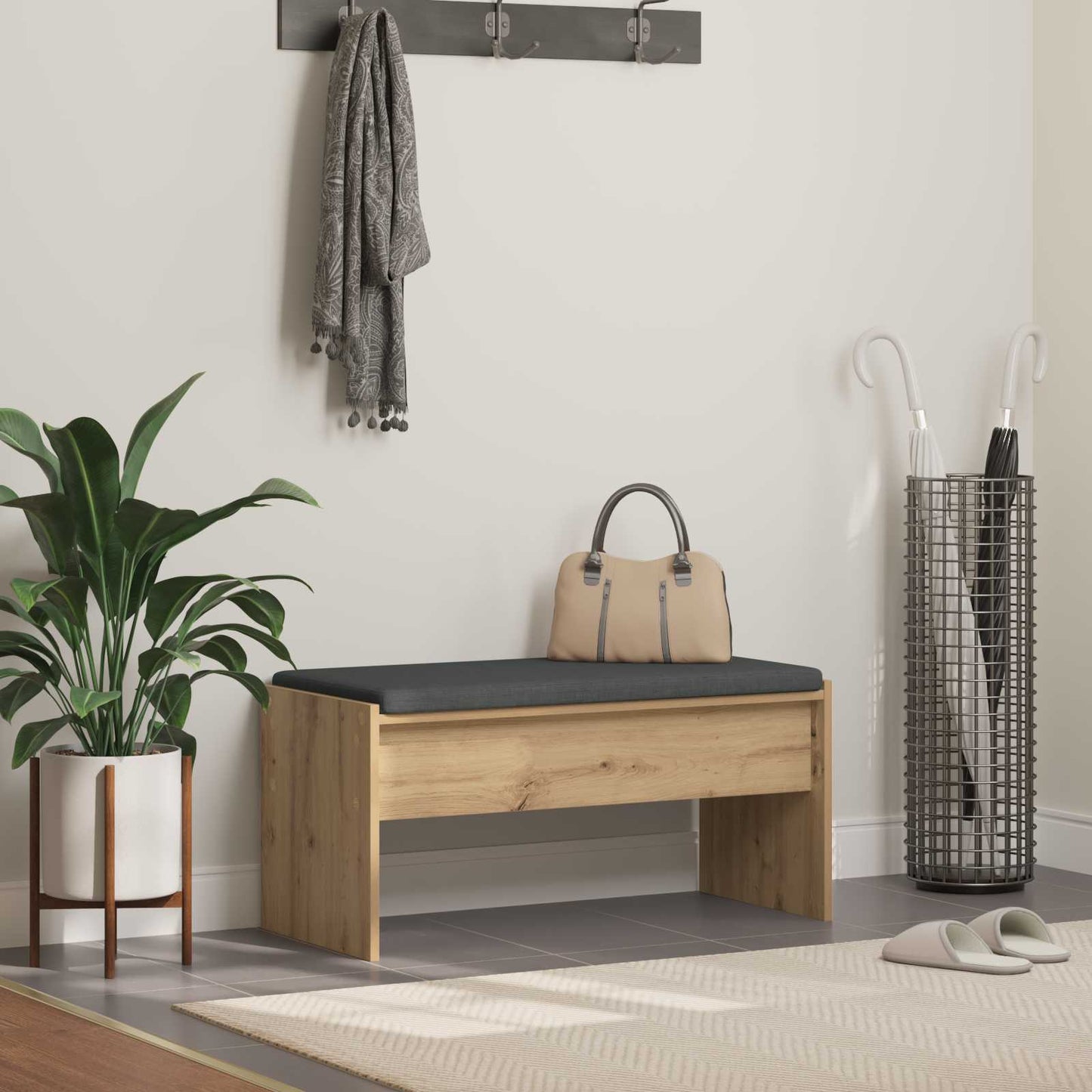 Hallbænk Artisan Egetræ 83 x 38 x 40 cm