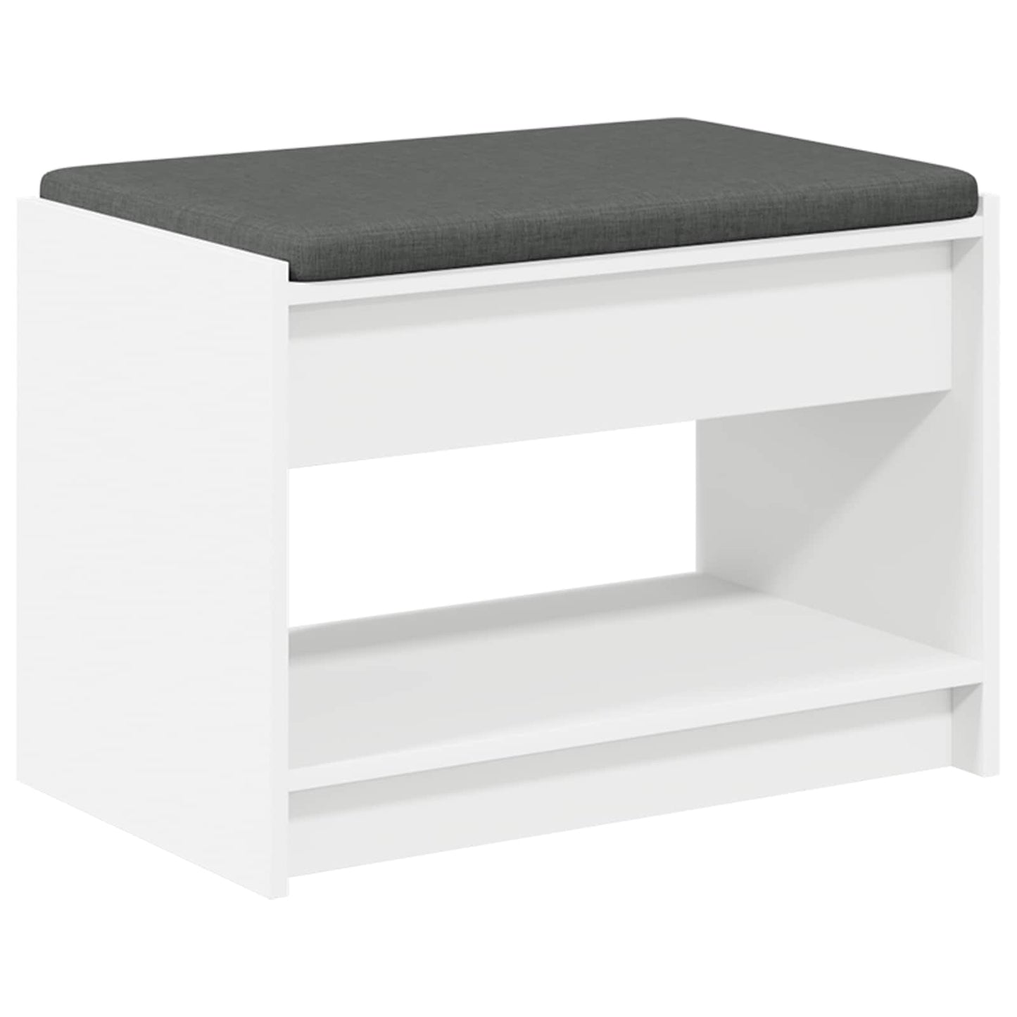 Hallbænk med pude Hvid 63 x 38 x 45 cm Kunstigt træ og stof