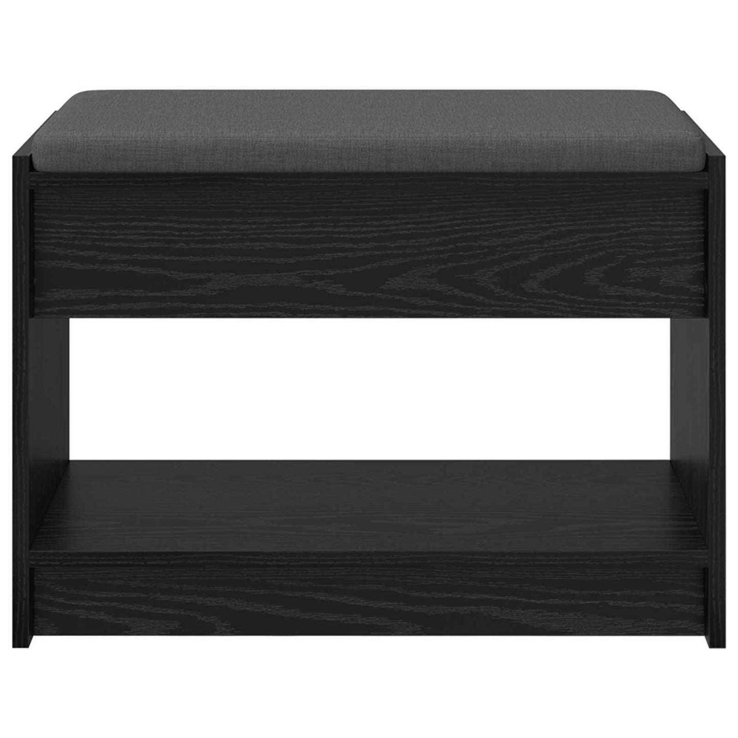 Hallbænk med pude Sort Eg 63 x 38 x 45 cm Kunstigt træ og stof