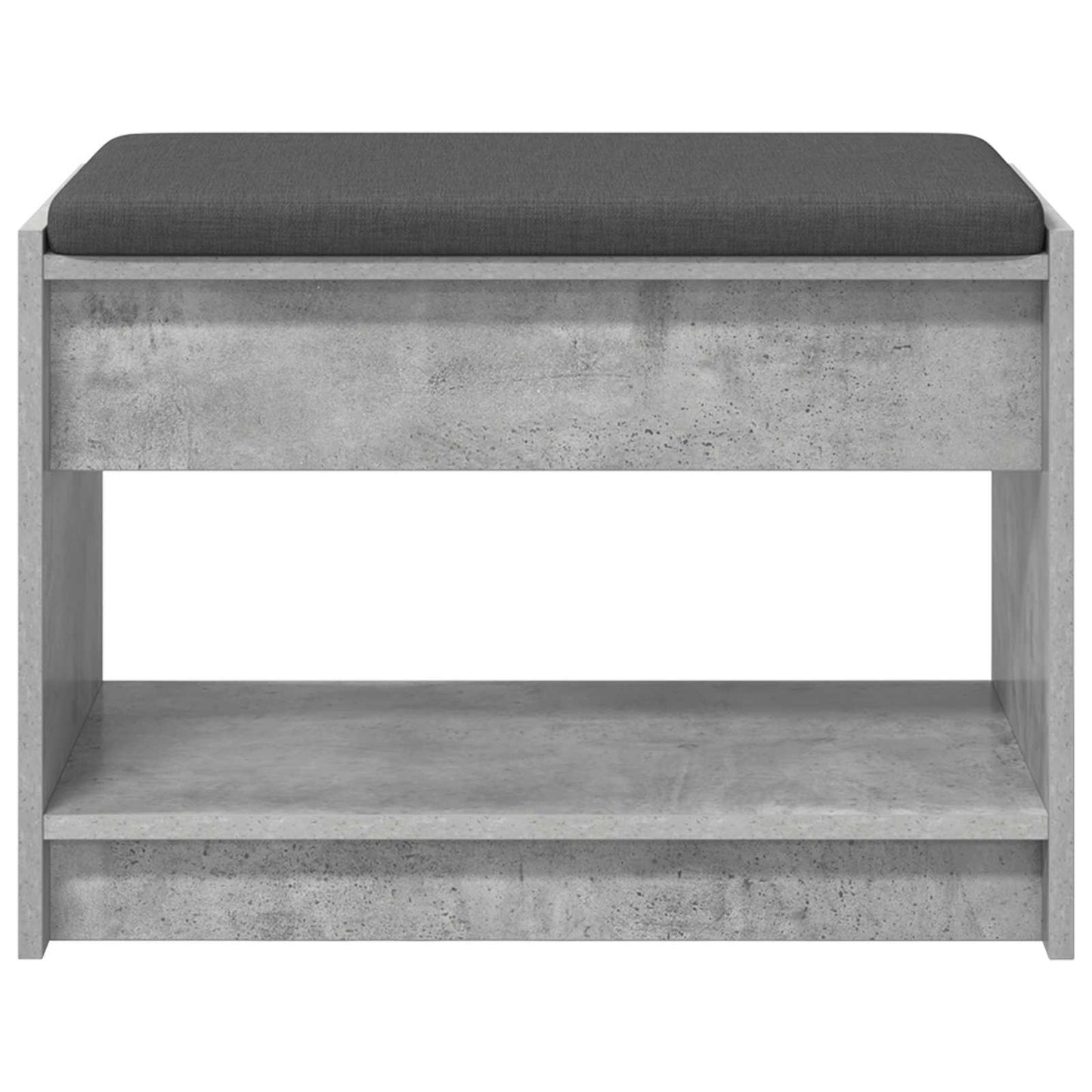 Hallbænk med pude BetonGrå 63 x 38 x 45 cm Kunstigt træ og stof