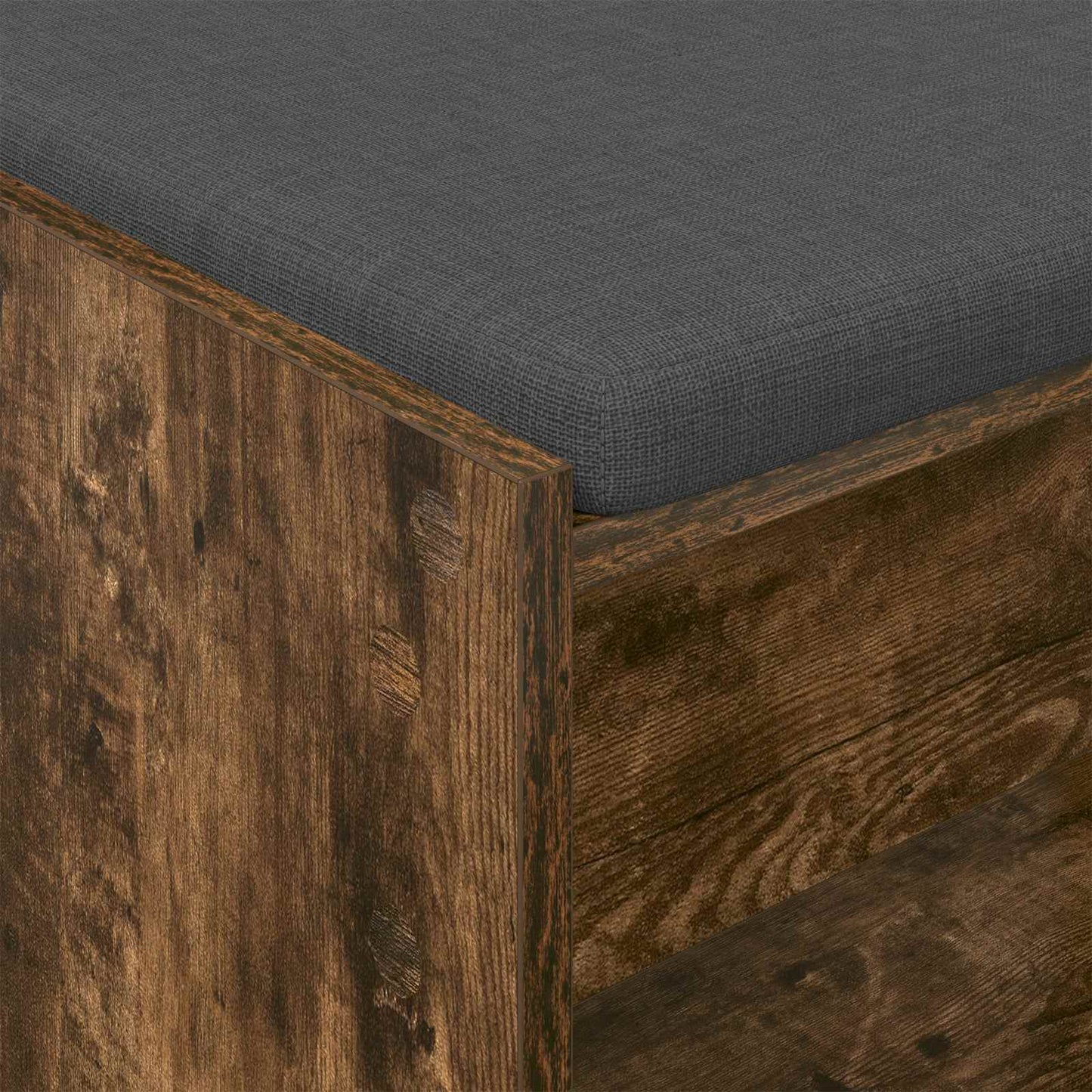 Hallbænk med pude Røget Eg 63 x 38 x 45 cm Kunstigt træ og stof