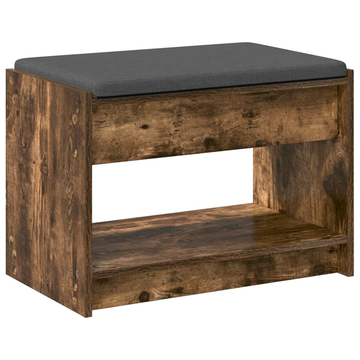 Hallbænk med pude Røget Eg 63 x 38 x 45 cm Kunstigt træ og stof