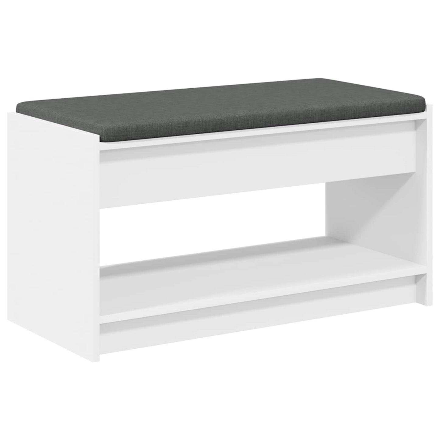 Hallbænk med pude Hvid 83 x 38 x 45 cm Kunstigt træ og stof