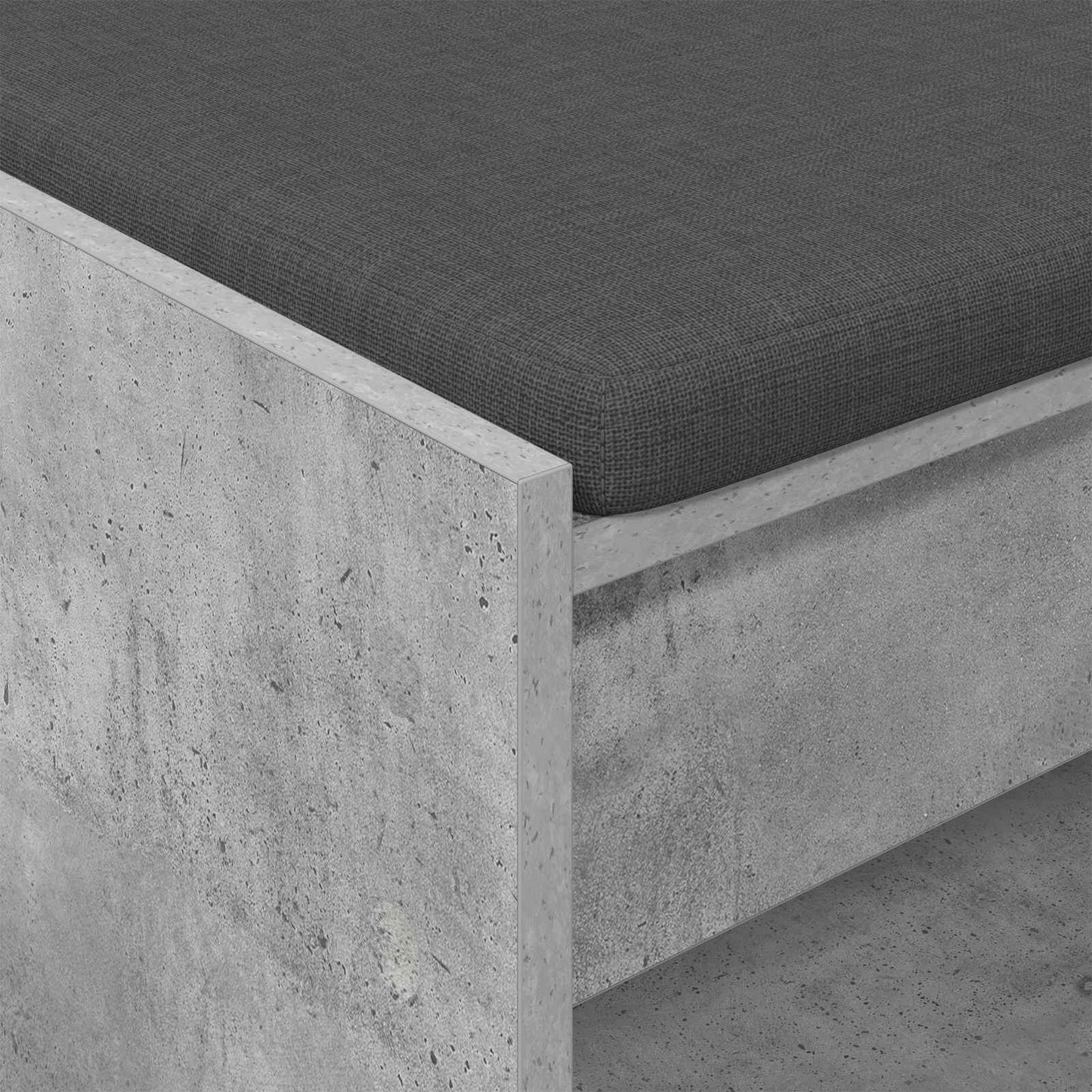 Hallbænk med pude BetonGrå 83 x 38 x 45 cm Kunstigt træ og stof