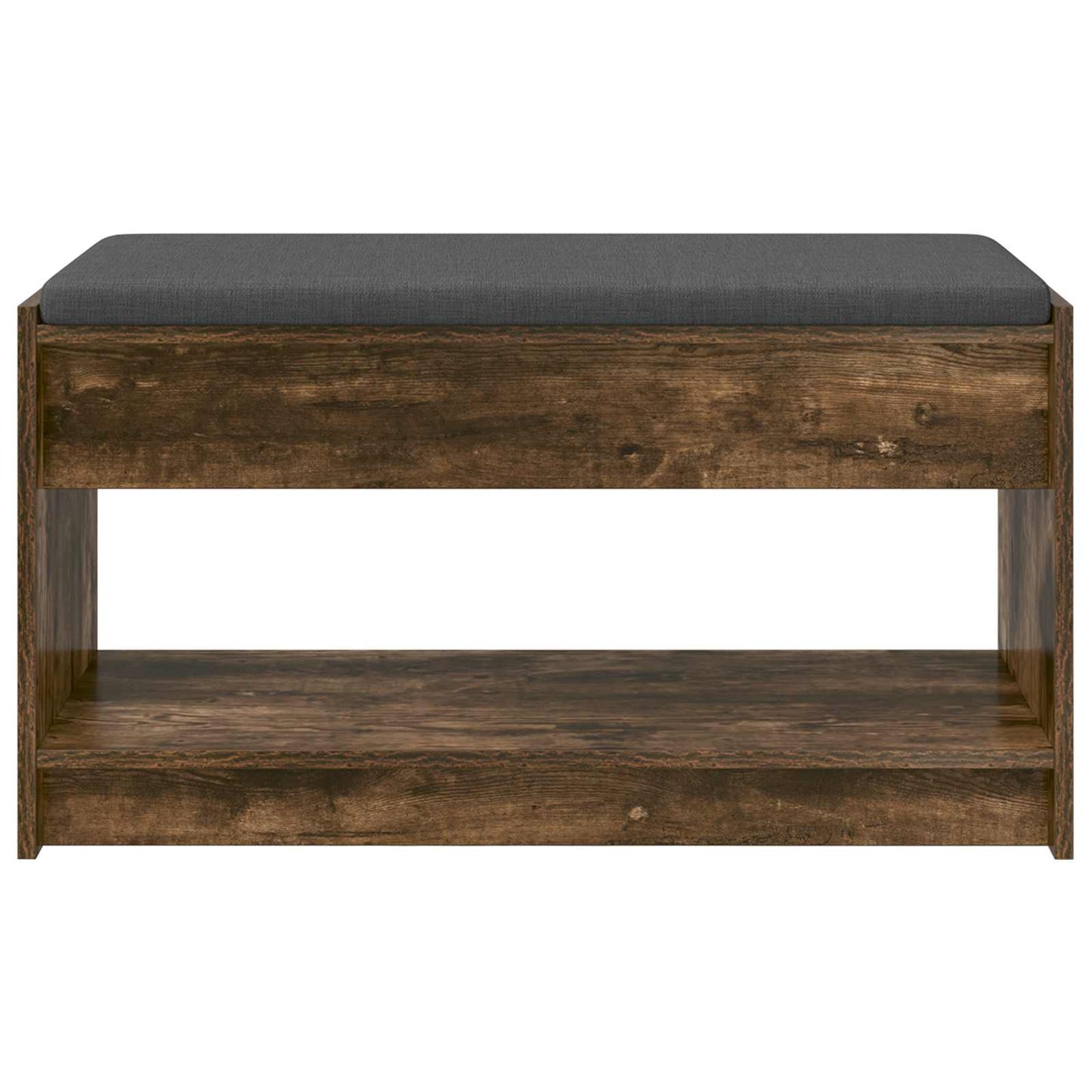 Hallbænk med pude Røget Eg 83 x 38 x 45 cm Kunstigt træ og stof