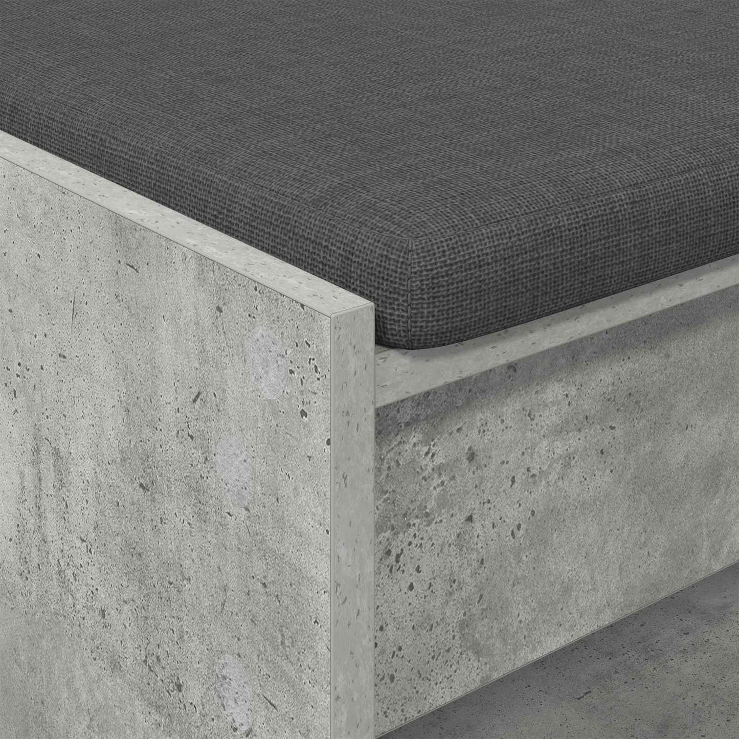 Hallbænk BetonGrå 103 x 38 x 45 cm Kunstigt træ og stof