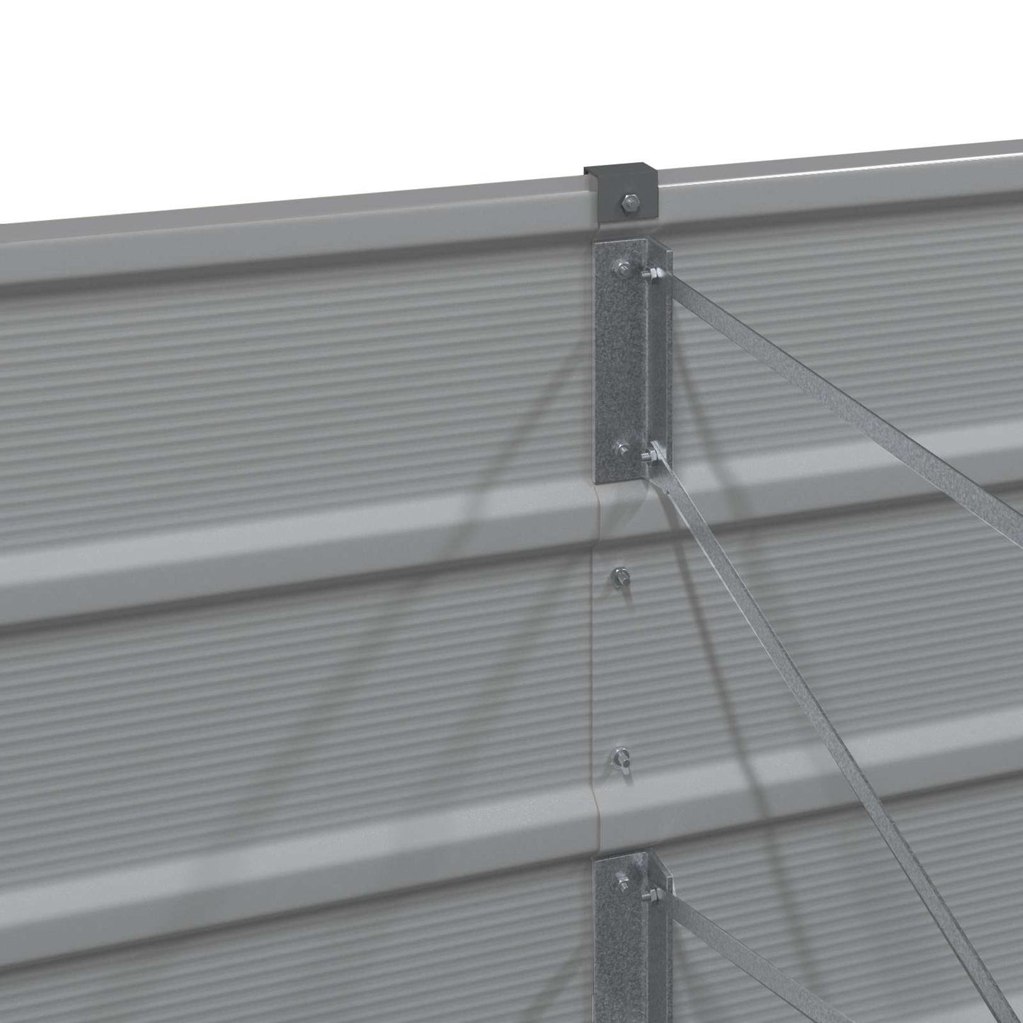 Plantekasse Lysegrå 385 x 50 x 45 cm Galvaniseret stål