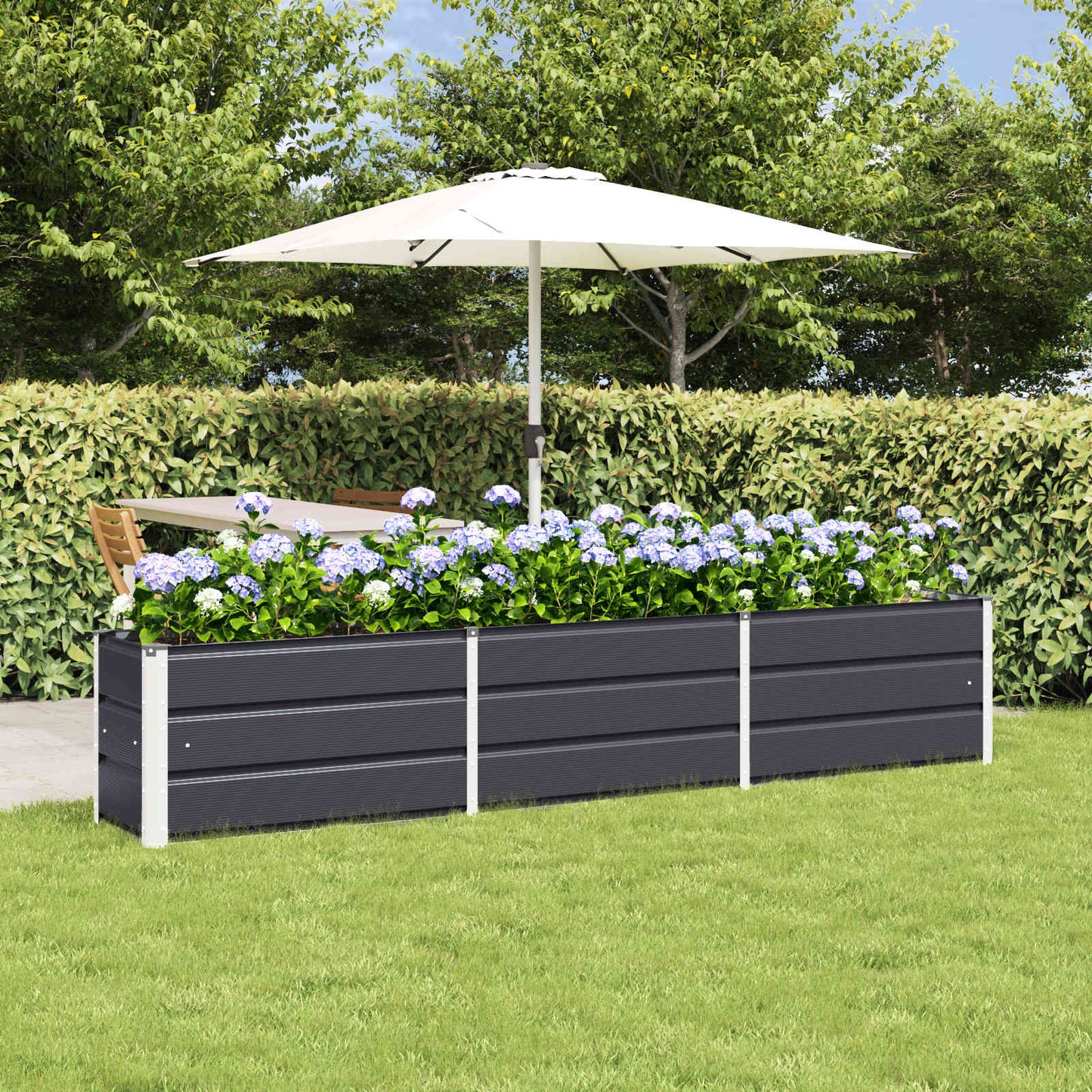 Plantekasse Antracit 240 x 40 x 45 cm Stål