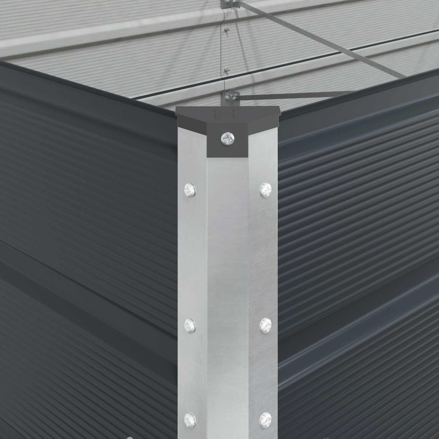 Plantekasse Antracit 195 x 100 x 75 cm Galvaniseret stål