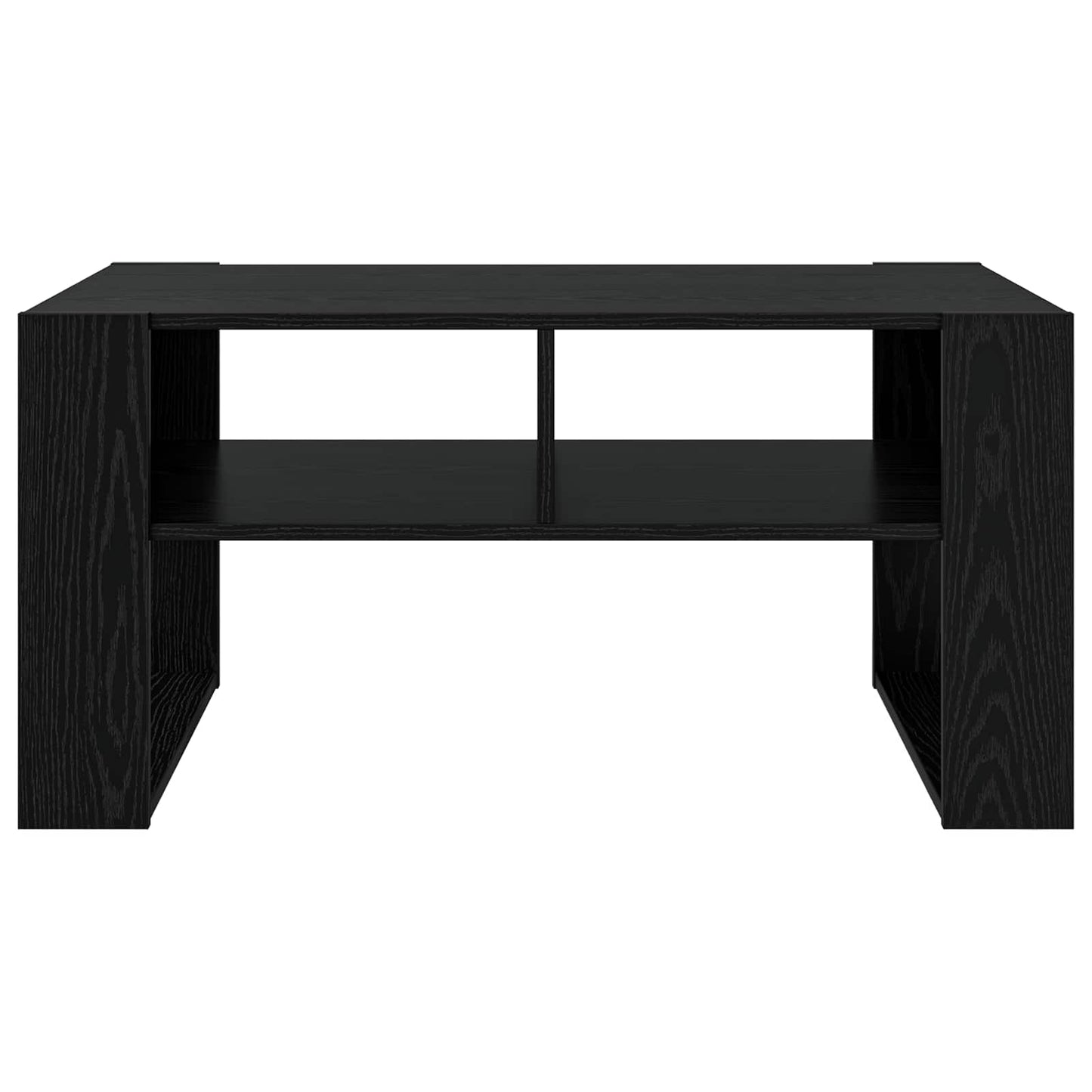 Sofabord med opbevaring Sort eg 92 x 53 x 45 cm Konstrueret træ