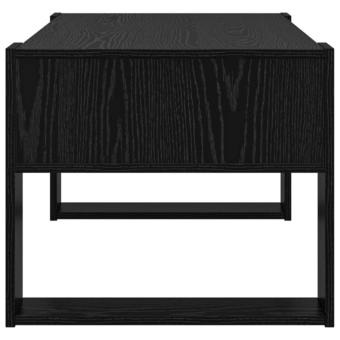 Sofabord med opbevaring Sort eg 92 x 53 x 45 cm Konstrueret træ