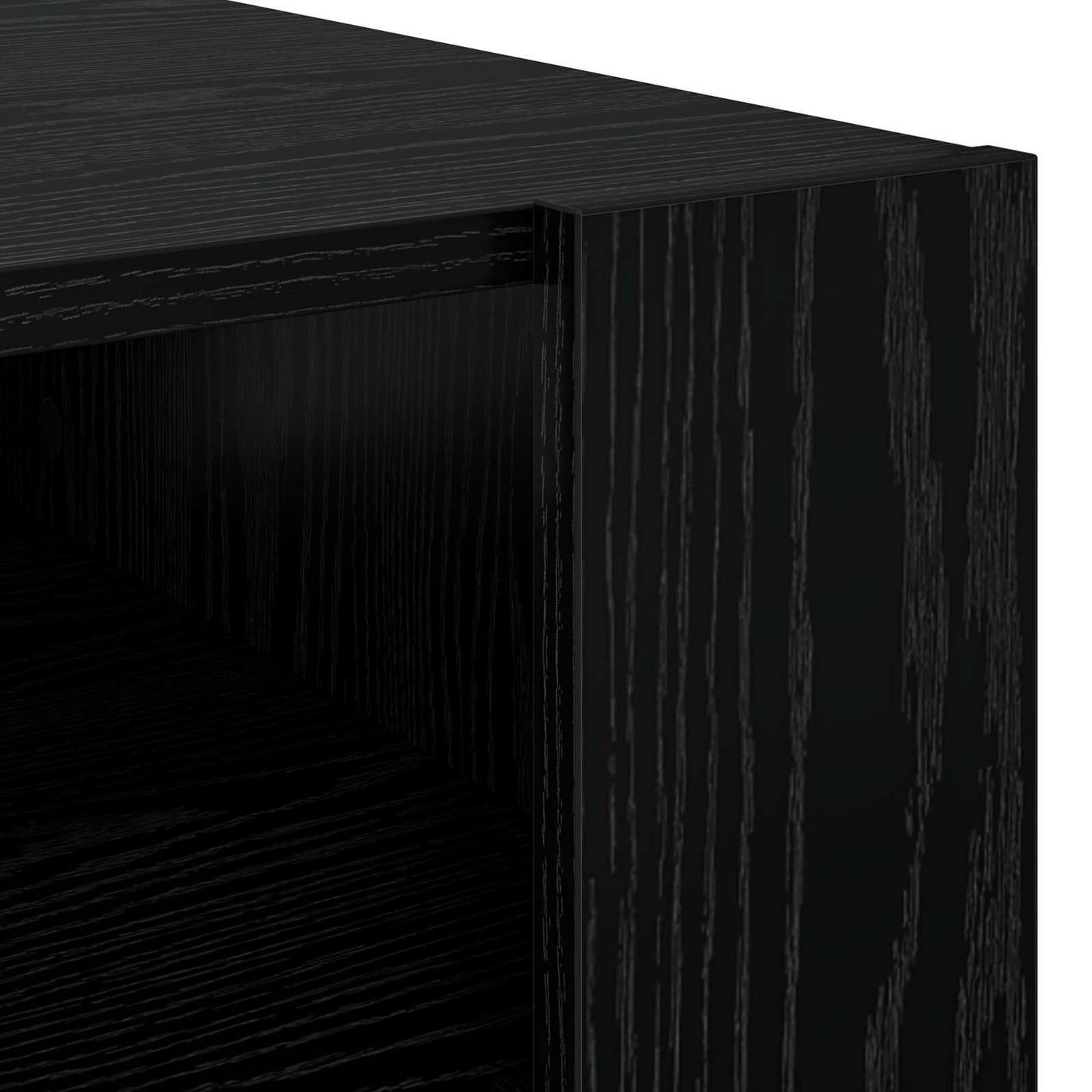 Sofabord med opbevaring Sort eg 66 x 53 x 45 cm Konstrueret træ