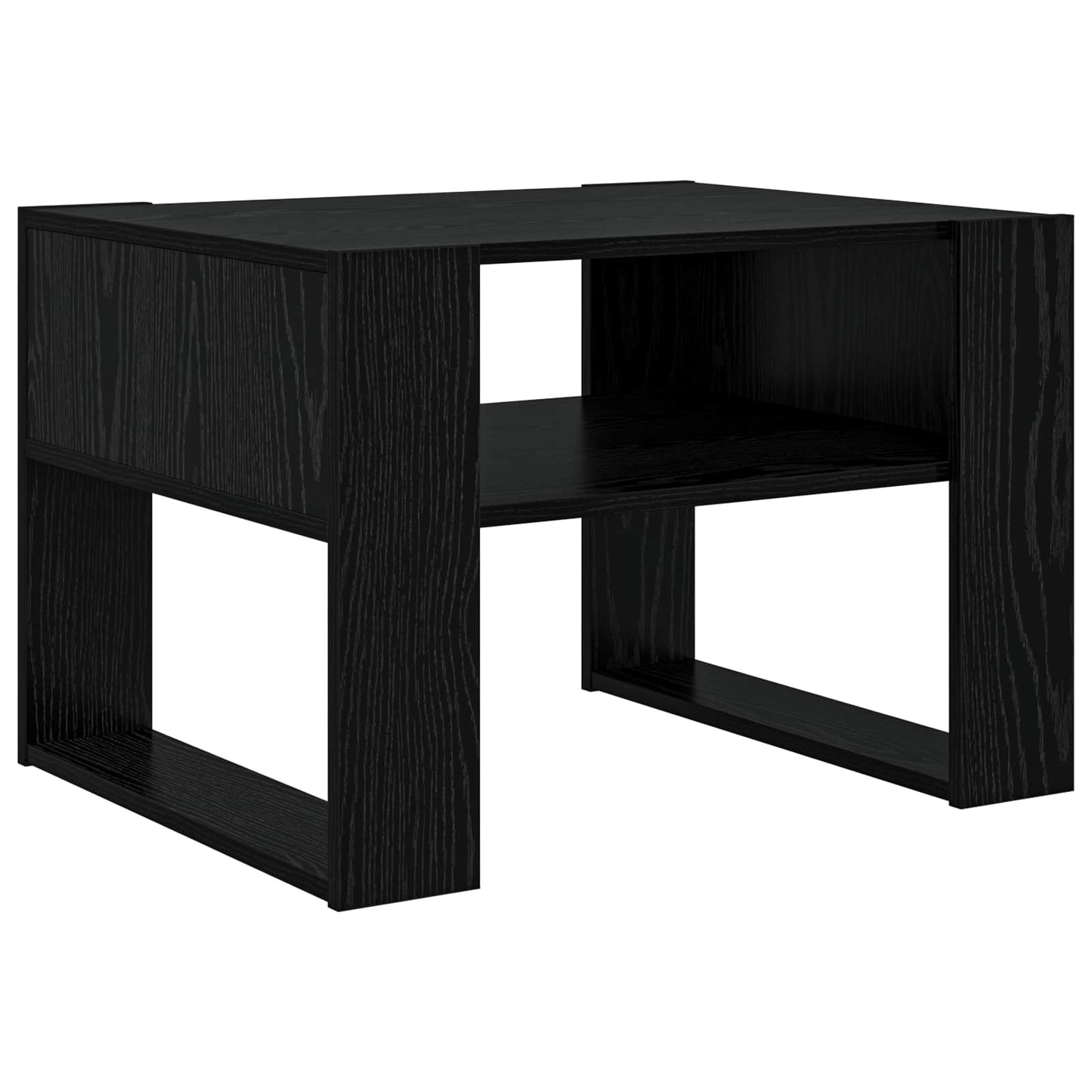 Sofabord med opbevaring Sort eg 66 x 53 x 45 cm Konstrueret træ